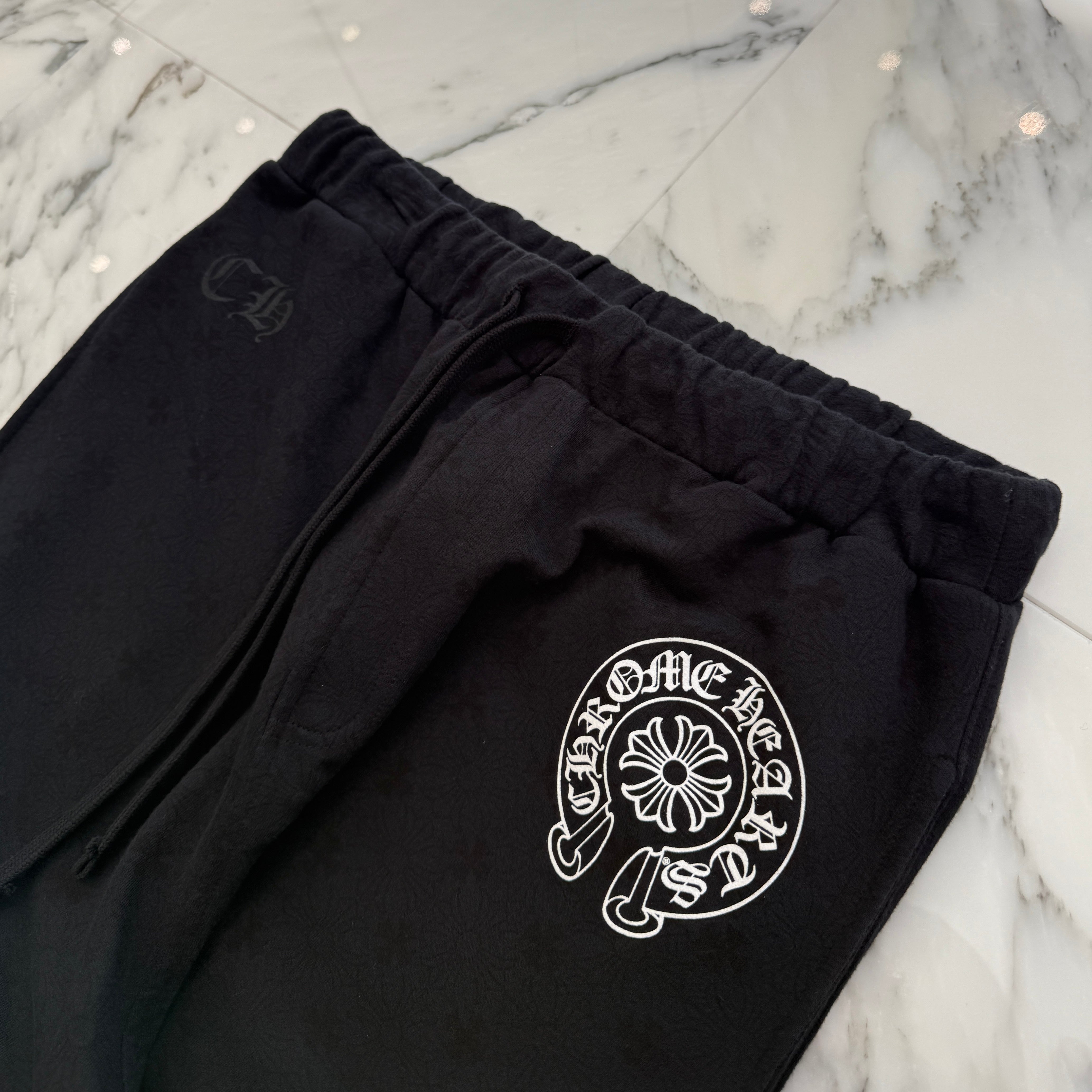 CHROME HEARTS CH Plus Horseshoe Fuck You Logo Sweat Long Pants Size L クロムハーツ CHプラス総柄 サイドロゴ ファックユー スウェットロングパンツ サイズL