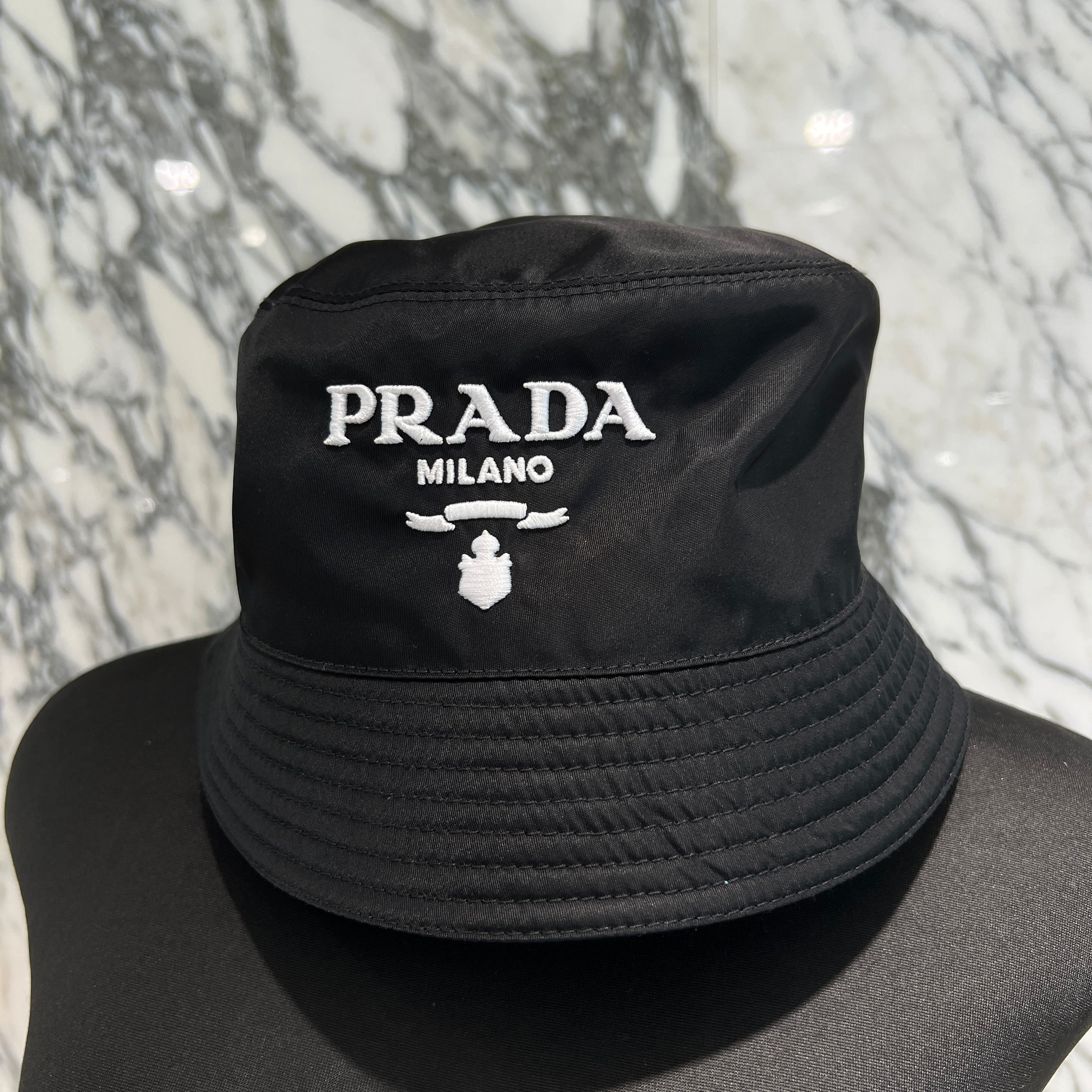 帽子 PRADA PRADA 2023SS Logo Embroidery Re-Nylon Bucket Hat 2HC137 2CZQ