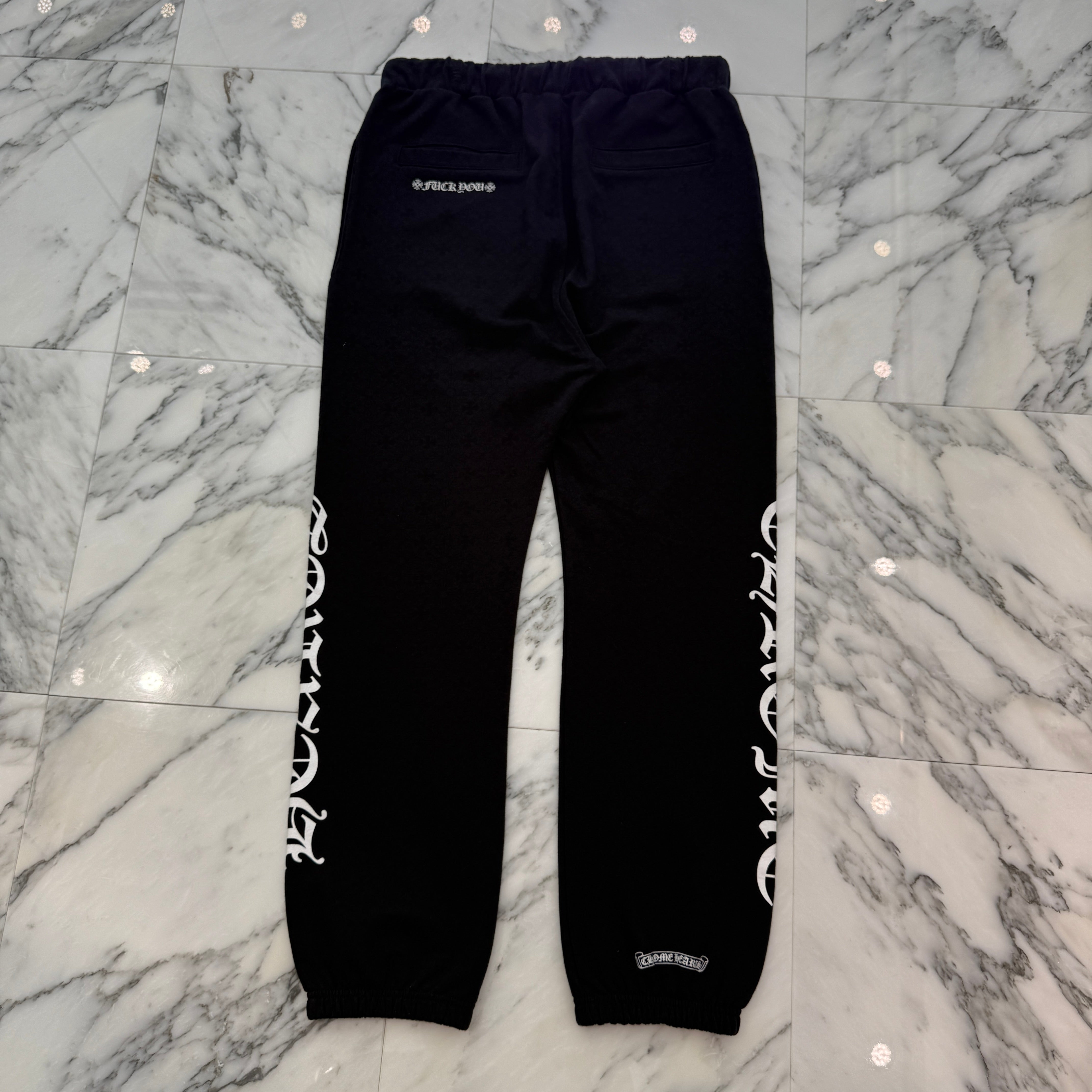 CHROME HEARTS CH Plus Horseshoe Fuck You Logo Sweat Long Pants Size L クロムハーツ CHプラス総柄 サイドロゴ ファックユー スウェットロングパンツ サイズL