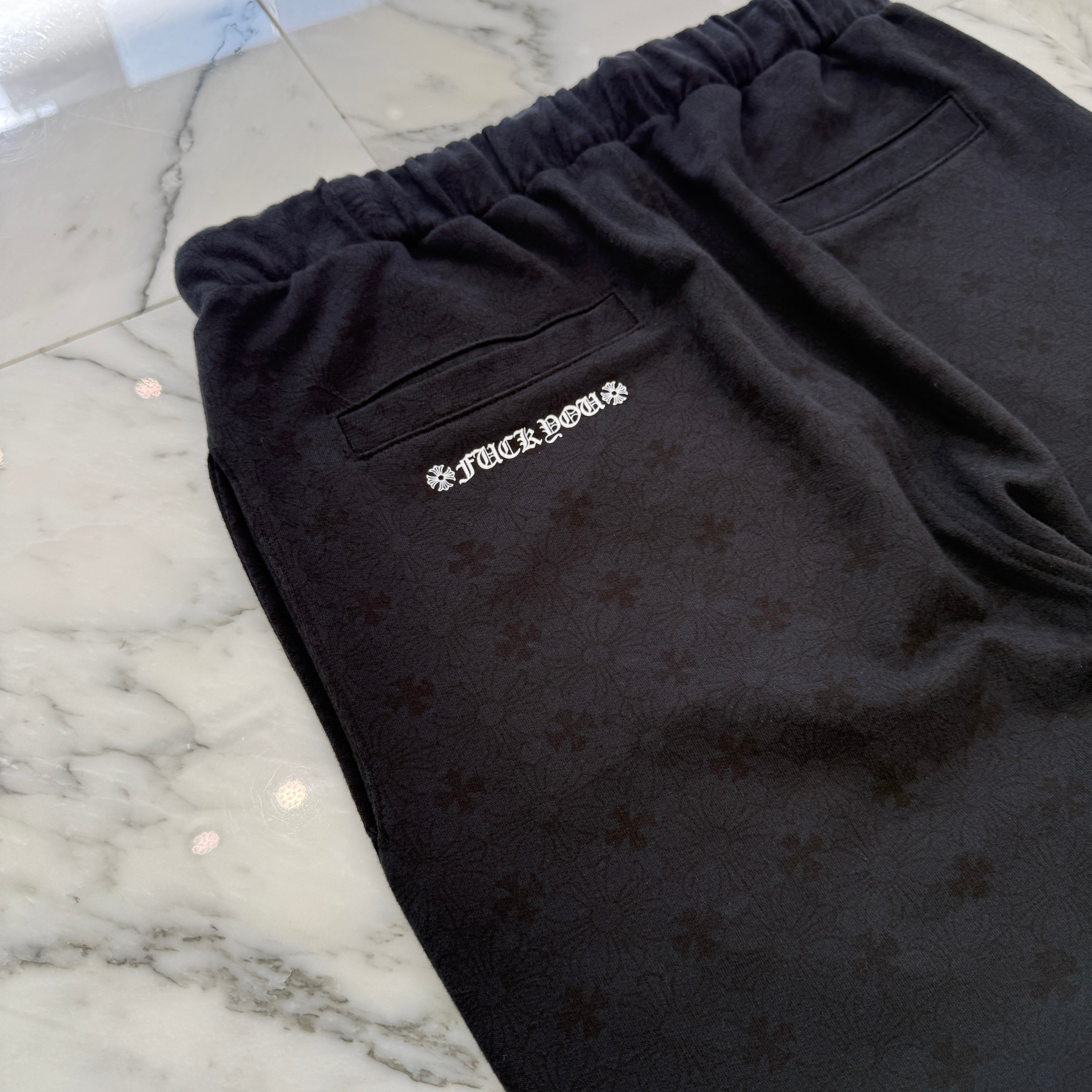 CHROME HEARTS CH Plus Horseshoe Fuck You Logo Sweat Long Pants Size L クロムハーツ CHプラス総柄 サイドロゴ ファックユー スウェットロングパンツ サイズL