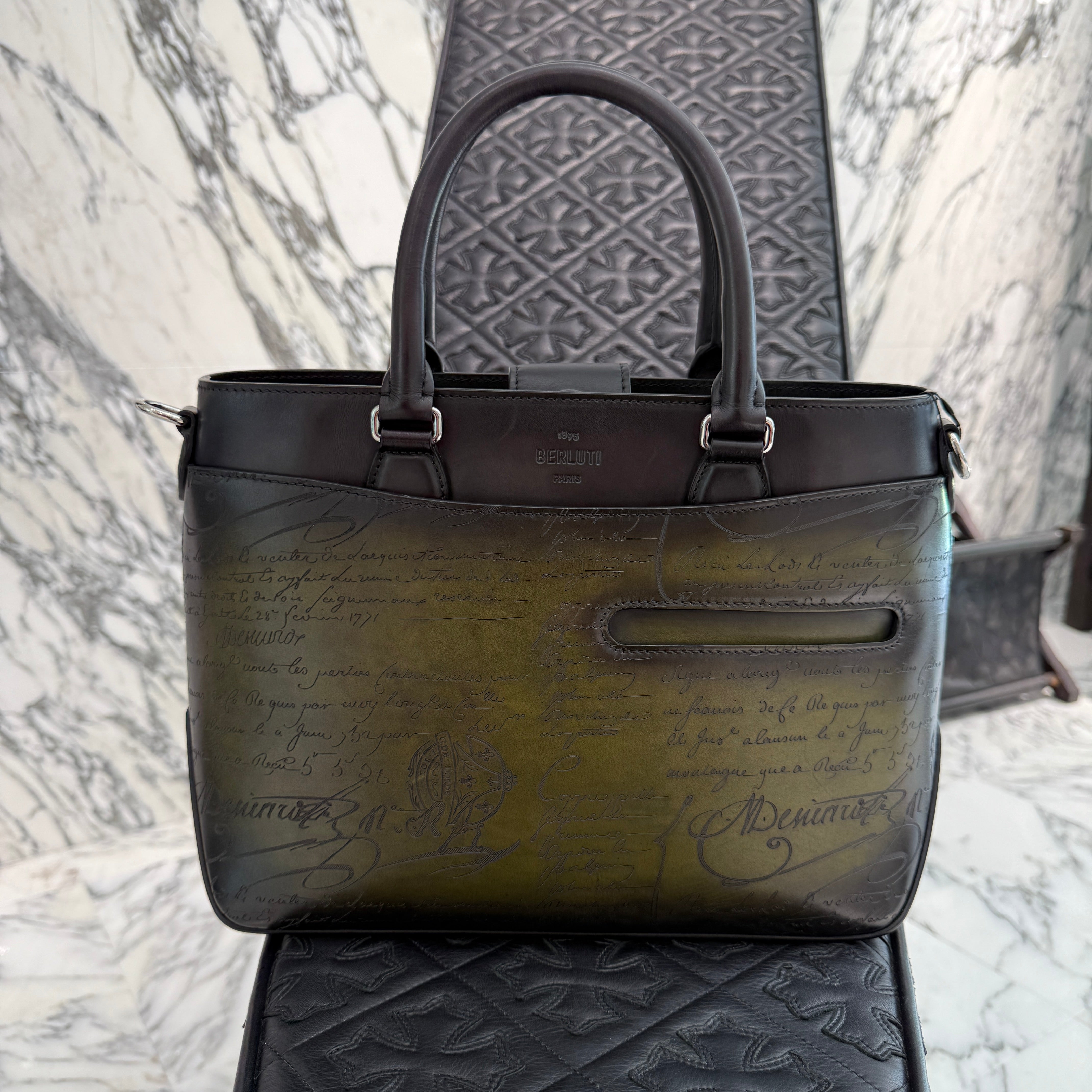 BERLUTI Toujours XS Gradiant Scritto Leather Tote Bag