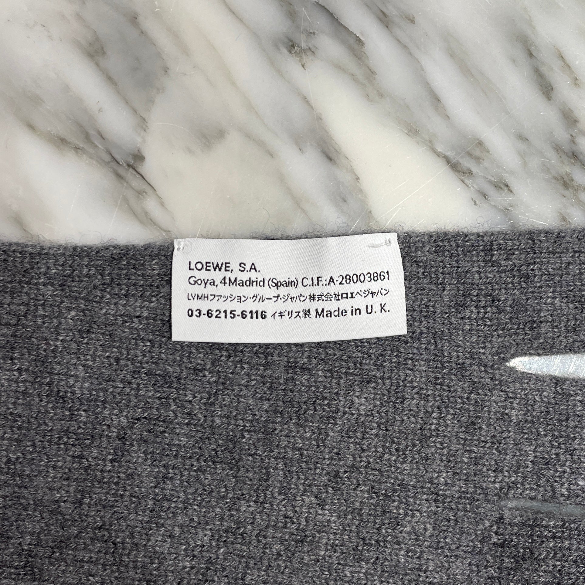 LOEWE Cashmere Bill Logo Print Muffler ロエベ カシミヤ 手形 ロゴプリント マフラー