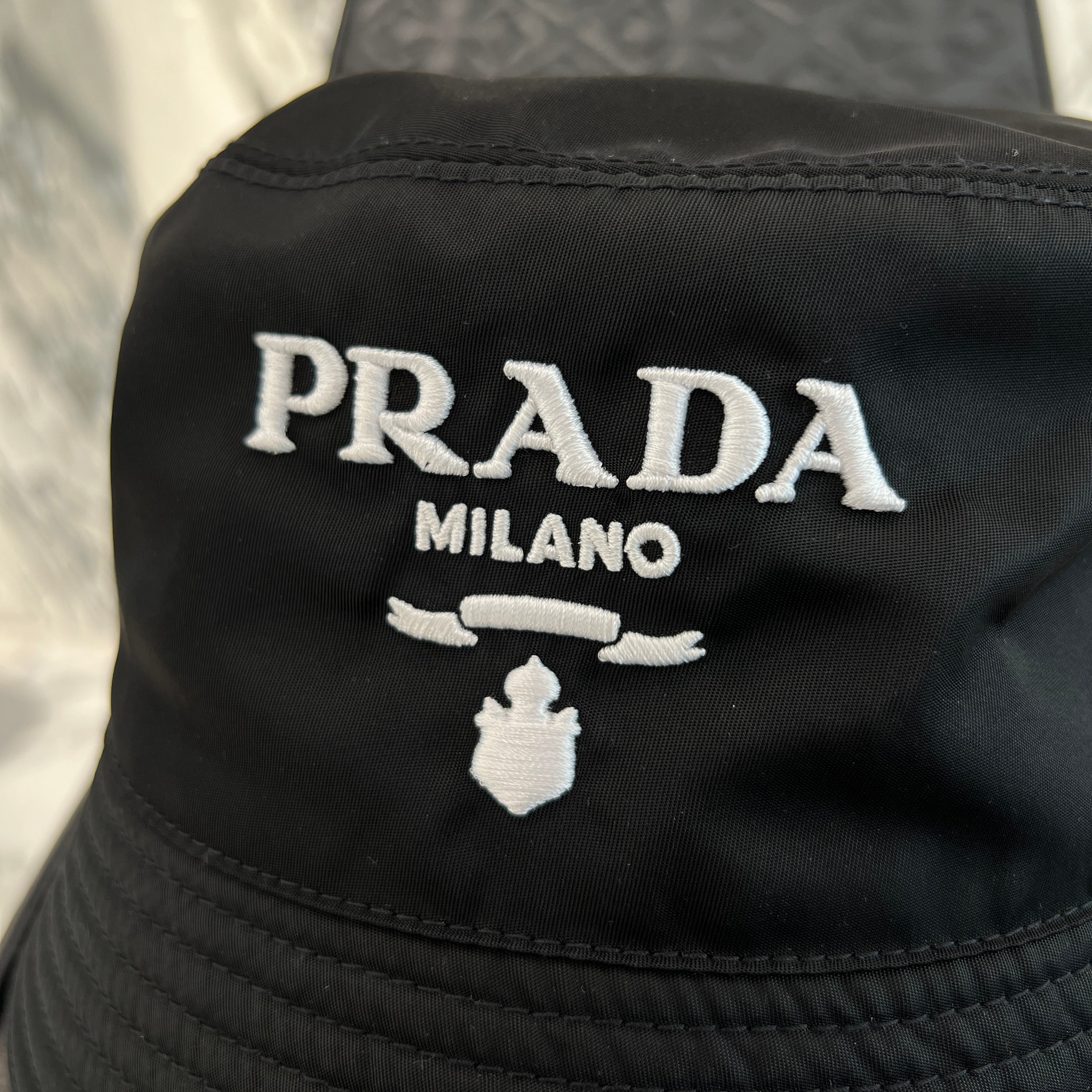 PRADA 2023SS Logo Embroidery Re-Nylon Bucket Hat 2HC137 2CZQ F0967 Size XL プラダ ロゴ刺繍 リナイロン バケットハット サイズXL
