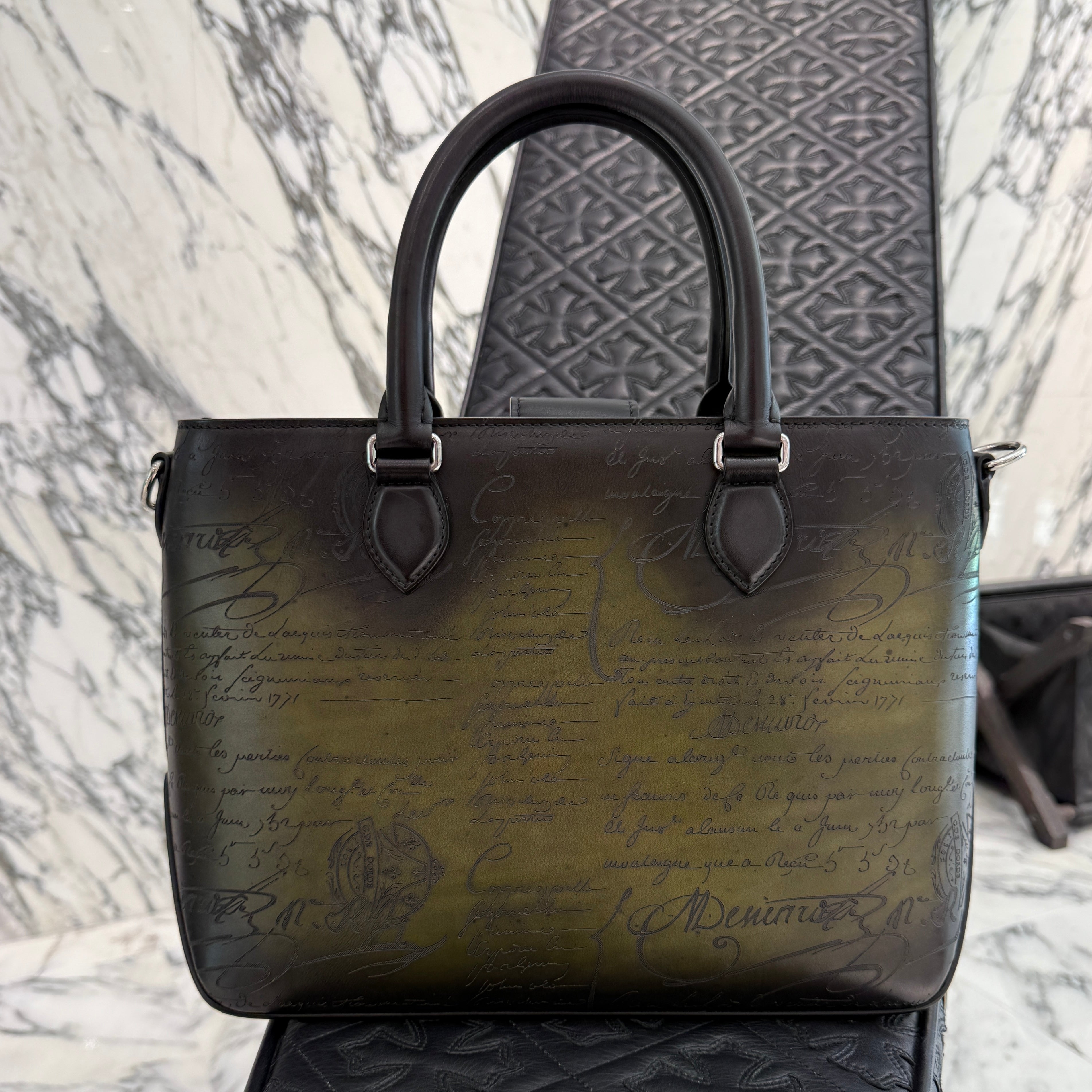 BERLUTI Toujours XS Gradiant Scritto Leather Tote Bag
