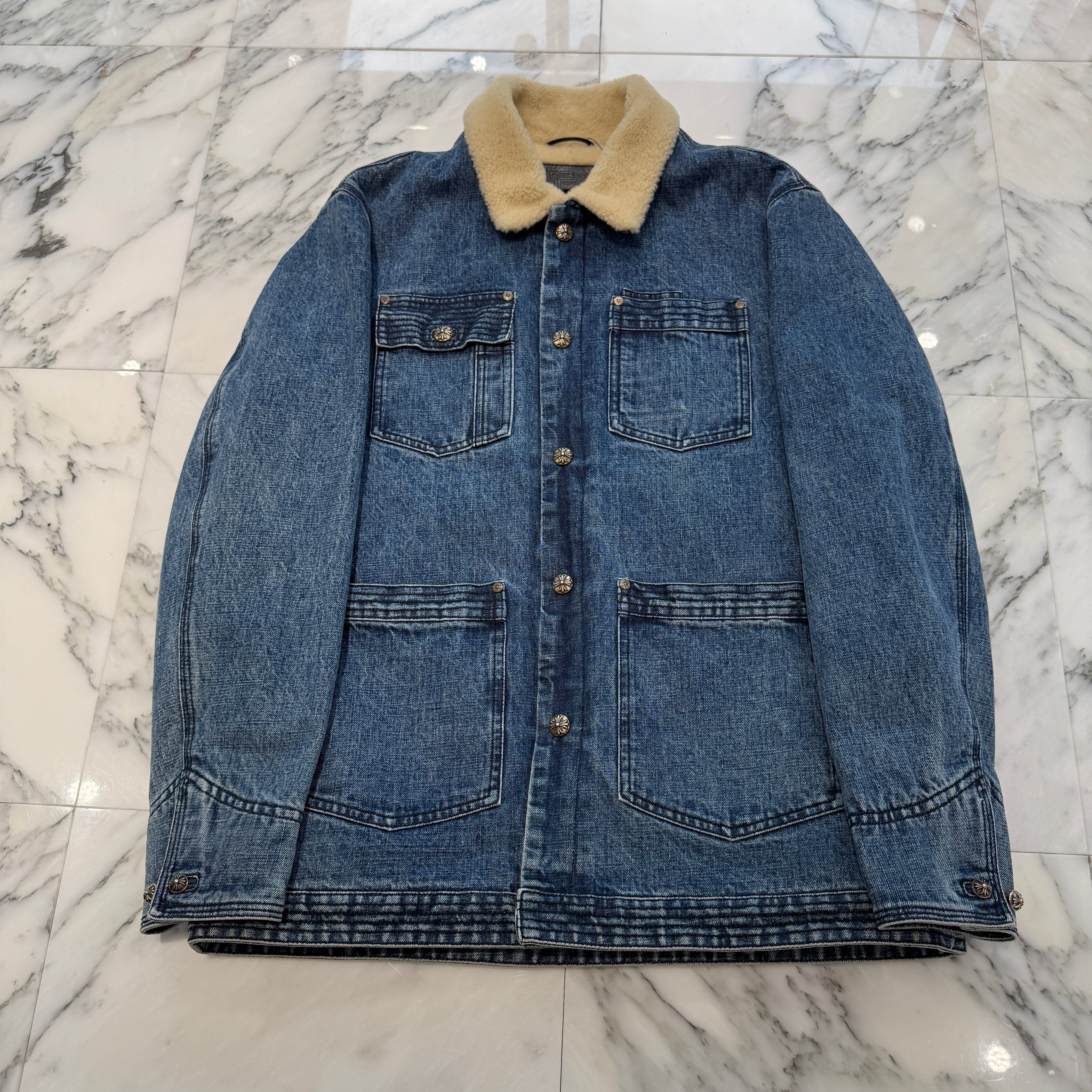 送料込！ Chrome Heartsデニムジャケット Lサイズ CHROME HEARTS SOAP ON A ROPE Denim Jacket Size L クロムハーツ
