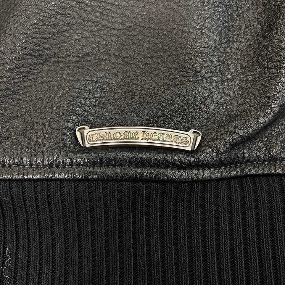 CHROME HEARTS LETTERMAN CH Patch All Leather Blouson Jacket Size M クロムハーツ レターマン CHパッチ オールレザー ブルゾンジャケット サイズM
