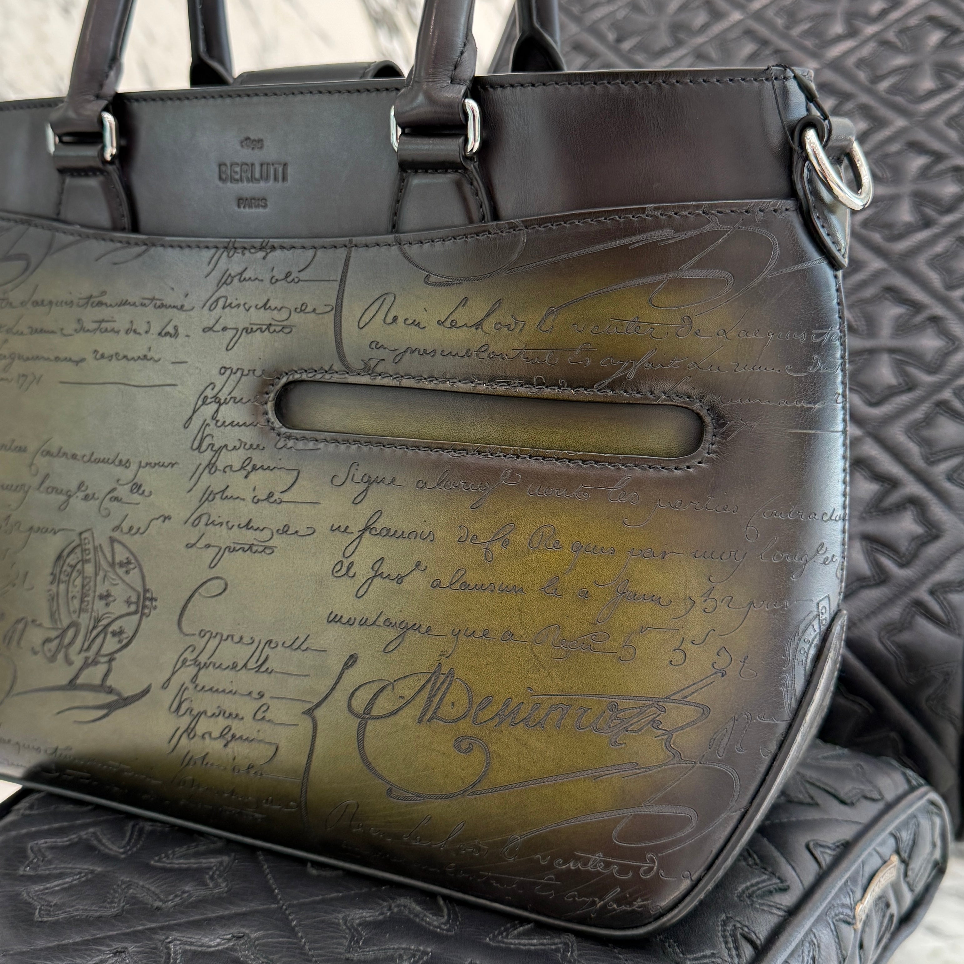 BERLUTI Toujours XS Gradiant Scritto Leather Tote Bag
