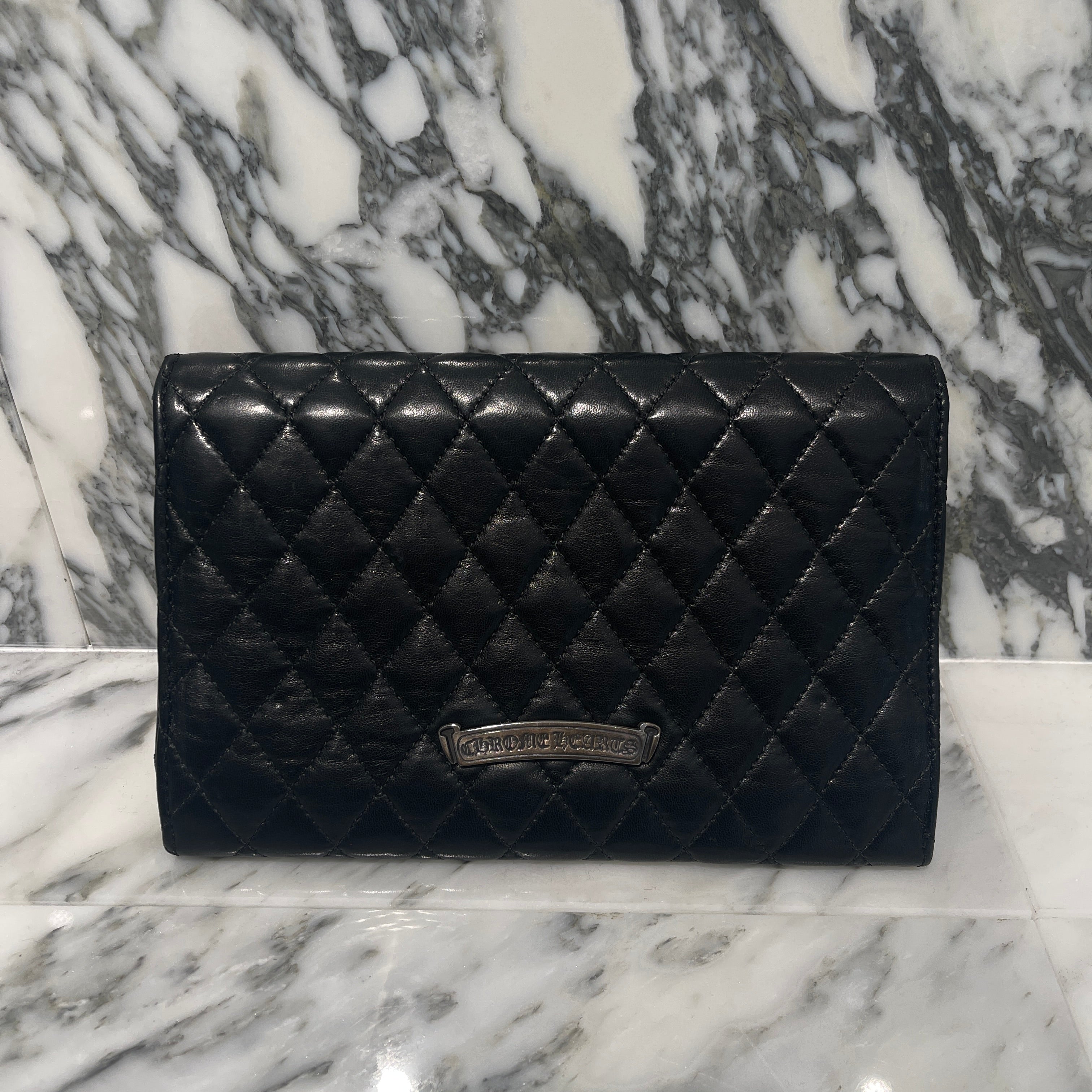 CHROME HEARTS Quilted Wave Cross Wallet クロムハーツ キルティング