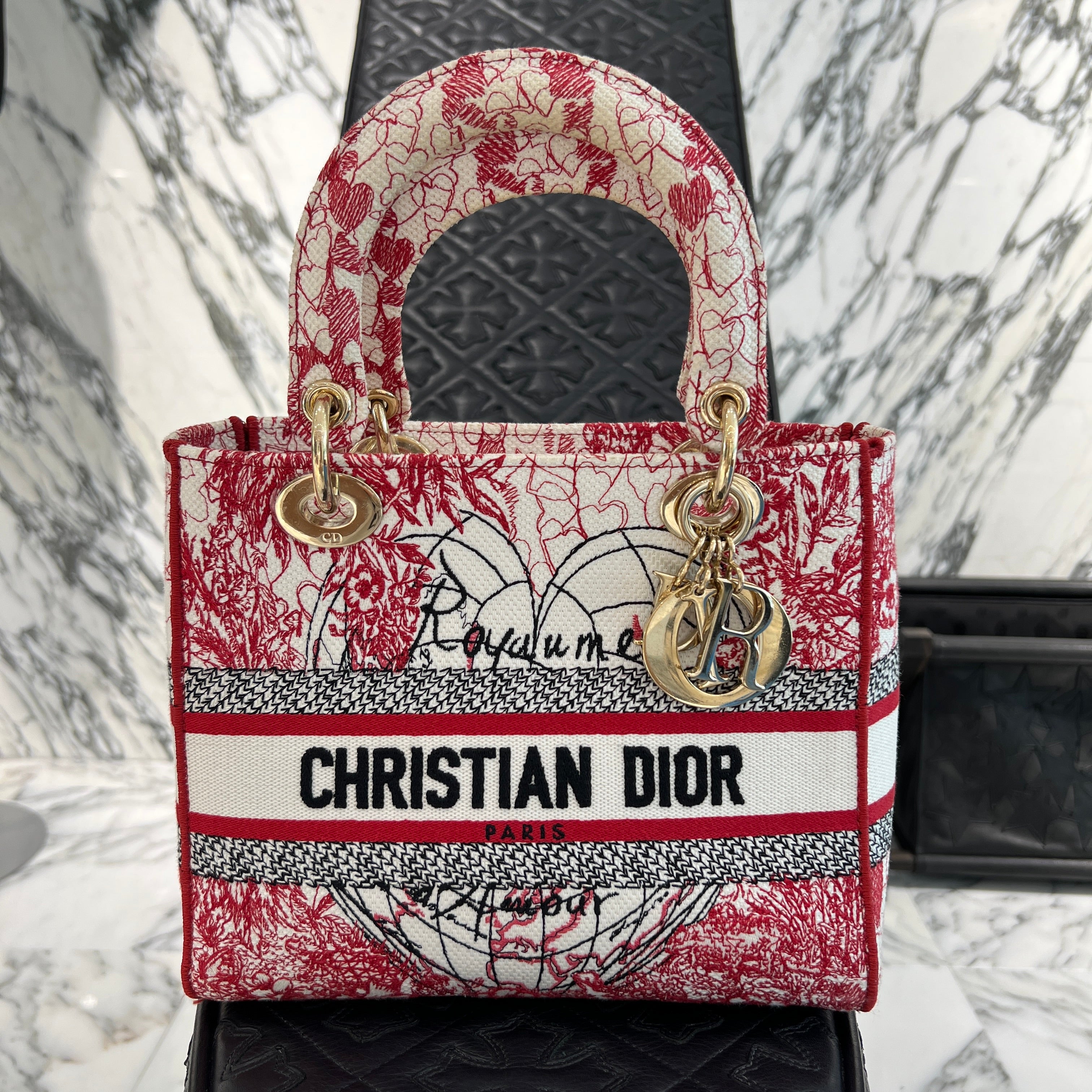 DIOR 2021AW Christian Dior LADY D-Lite Medium Raoyaume d'Amour 2WAY Bag ディオール クリスチャン・ディオール レディ ディーライト ミディアム Raoyaume d'Amour 2ウェイ バッグ