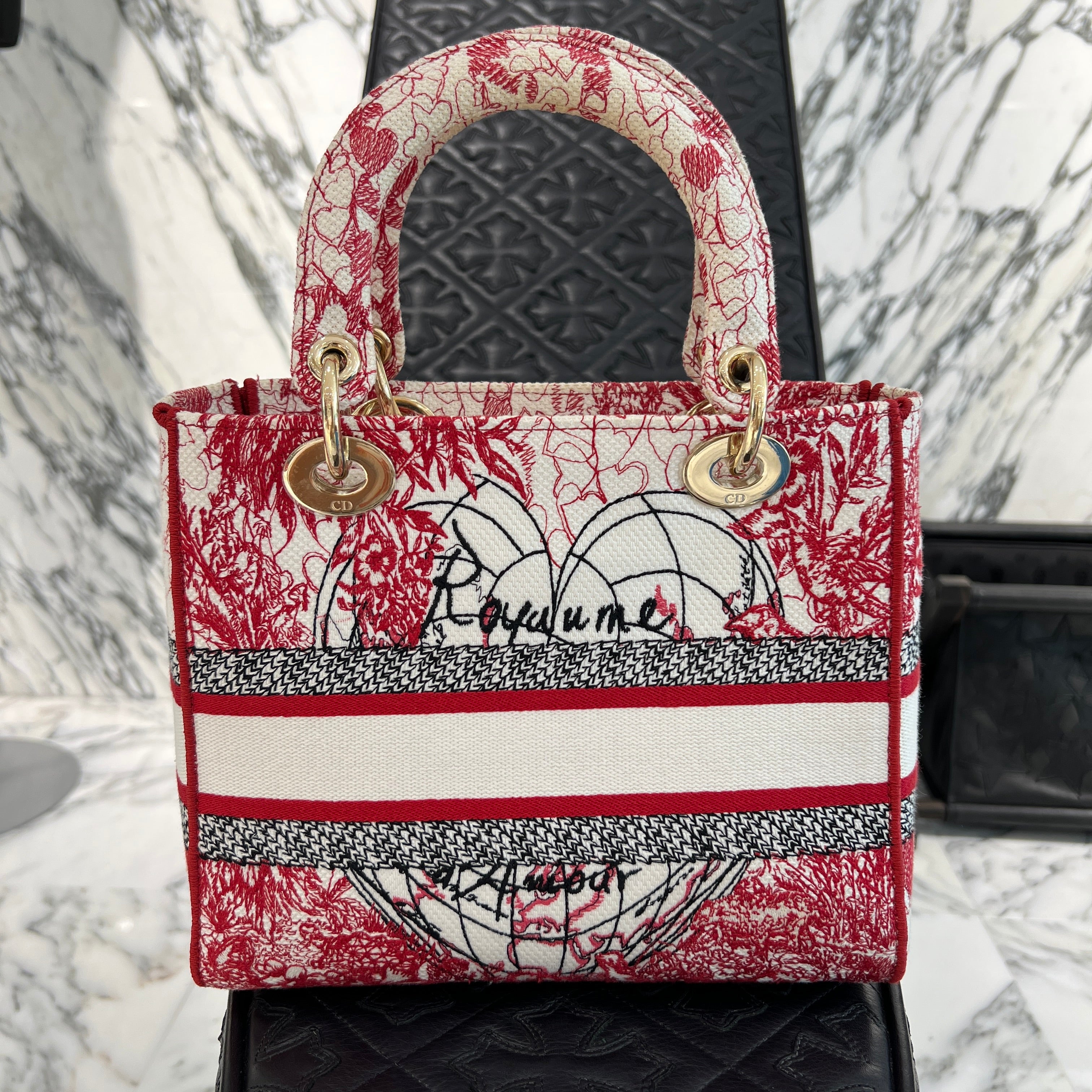 DIOR 2021AW Christian Dior LADY D-Lite Medium Raoyaume d'Amour 2WAY Bag ディオール クリスチャン・ディオール レディ ディーライト ミディアム Raoyaume d'Amour 2ウェイ バッグ