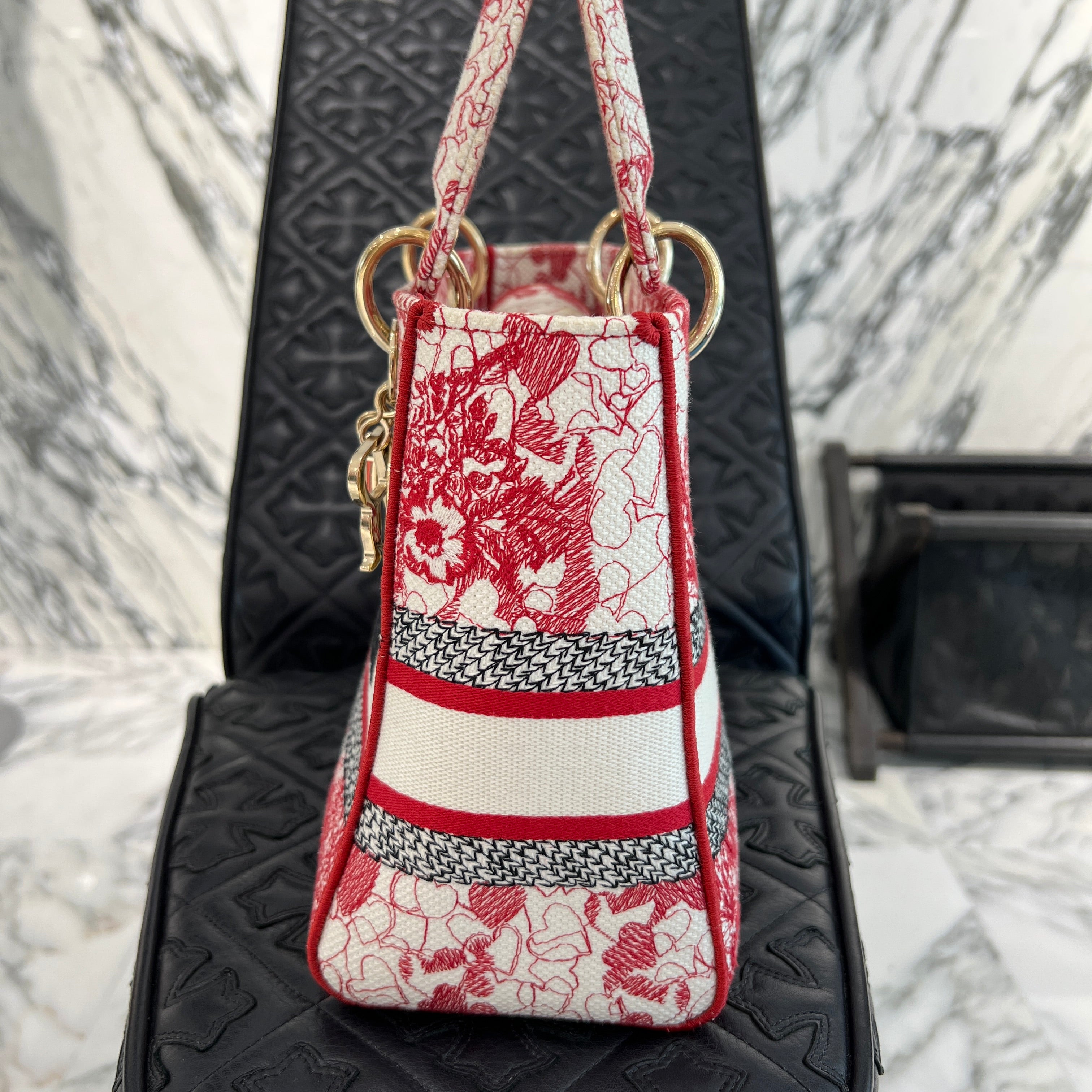 DIOR 2021AW Christian Dior LADY D-Lite Medium Raoyaume d'Amour 2WAY Bag ディオール クリスチャン・ディオール レディ ディーライト ミディアム Raoyaume d'Amour 2ウェイ バッグ