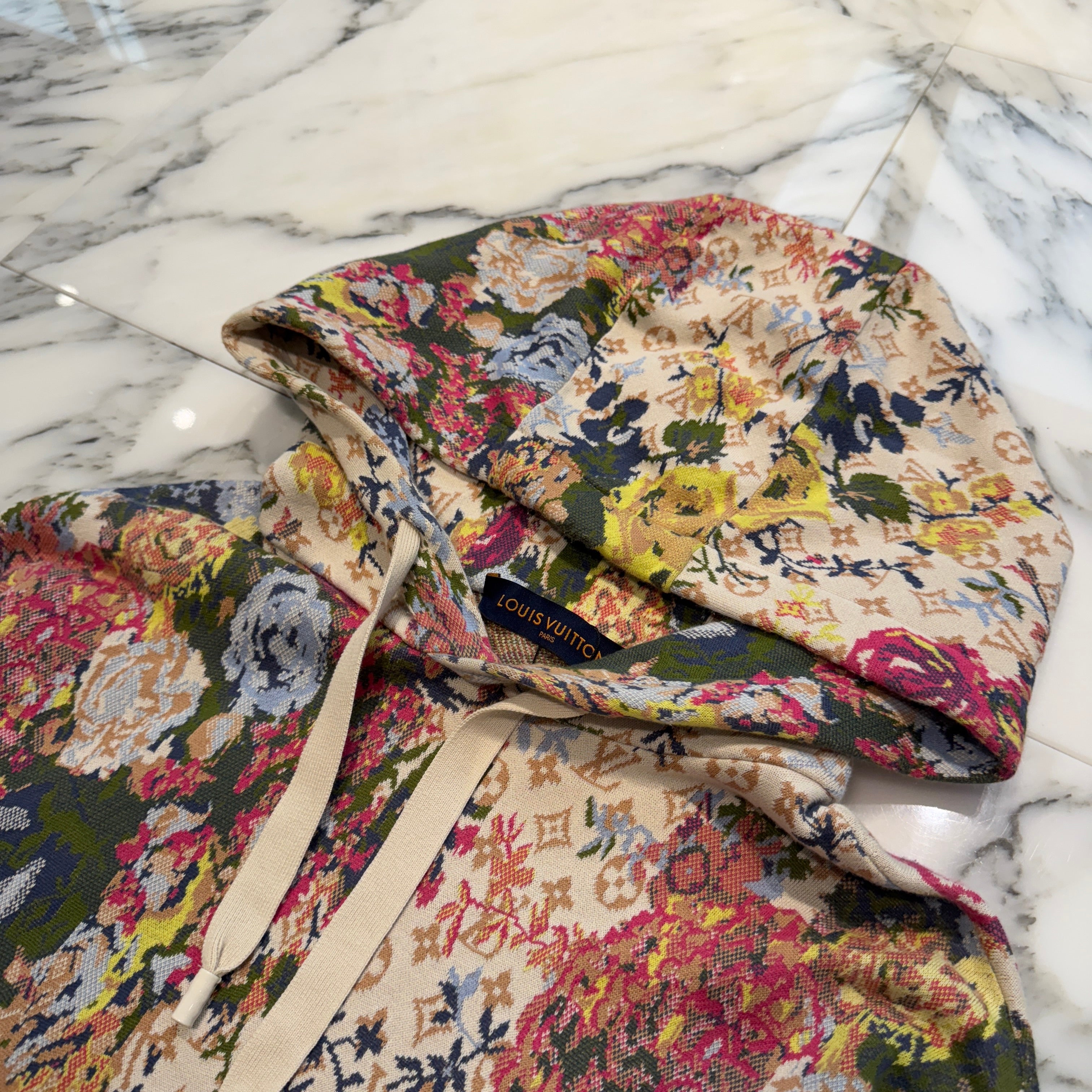 LOUIS VUITTON 2022AW Monogram Jacquard Flower Hoodie HNN73W Size XS ルイヴィトン モノグラムジャガード フラワー フーディ サイズXS
