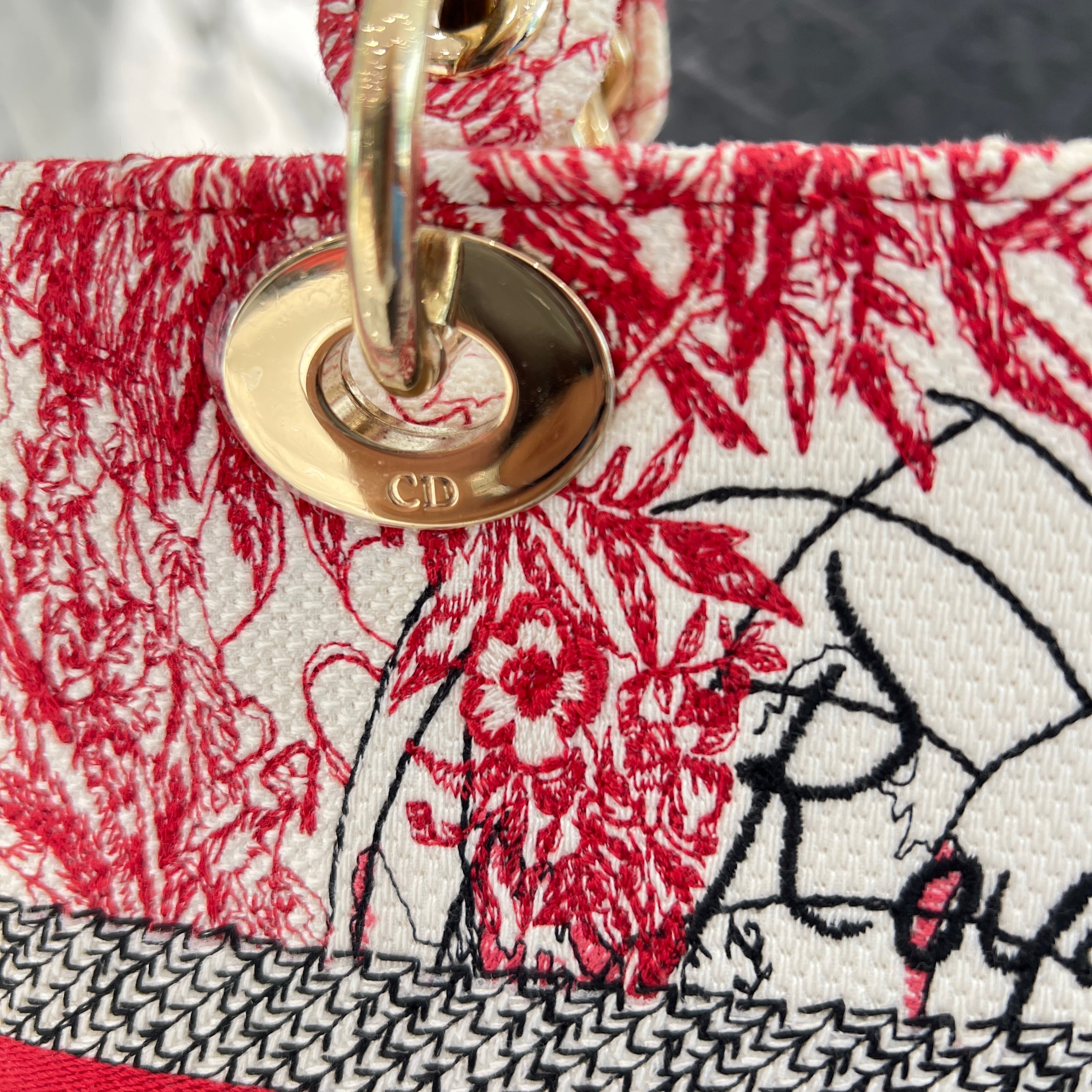 DIOR 2021AW Christian Dior LADY D-Lite Medium Raoyaume d'Amour 2WAY Bag ディオール クリスチャン・ディオール レディ ディーライト ミディアム Raoyaume d'Amour 2ウェイ バッグ