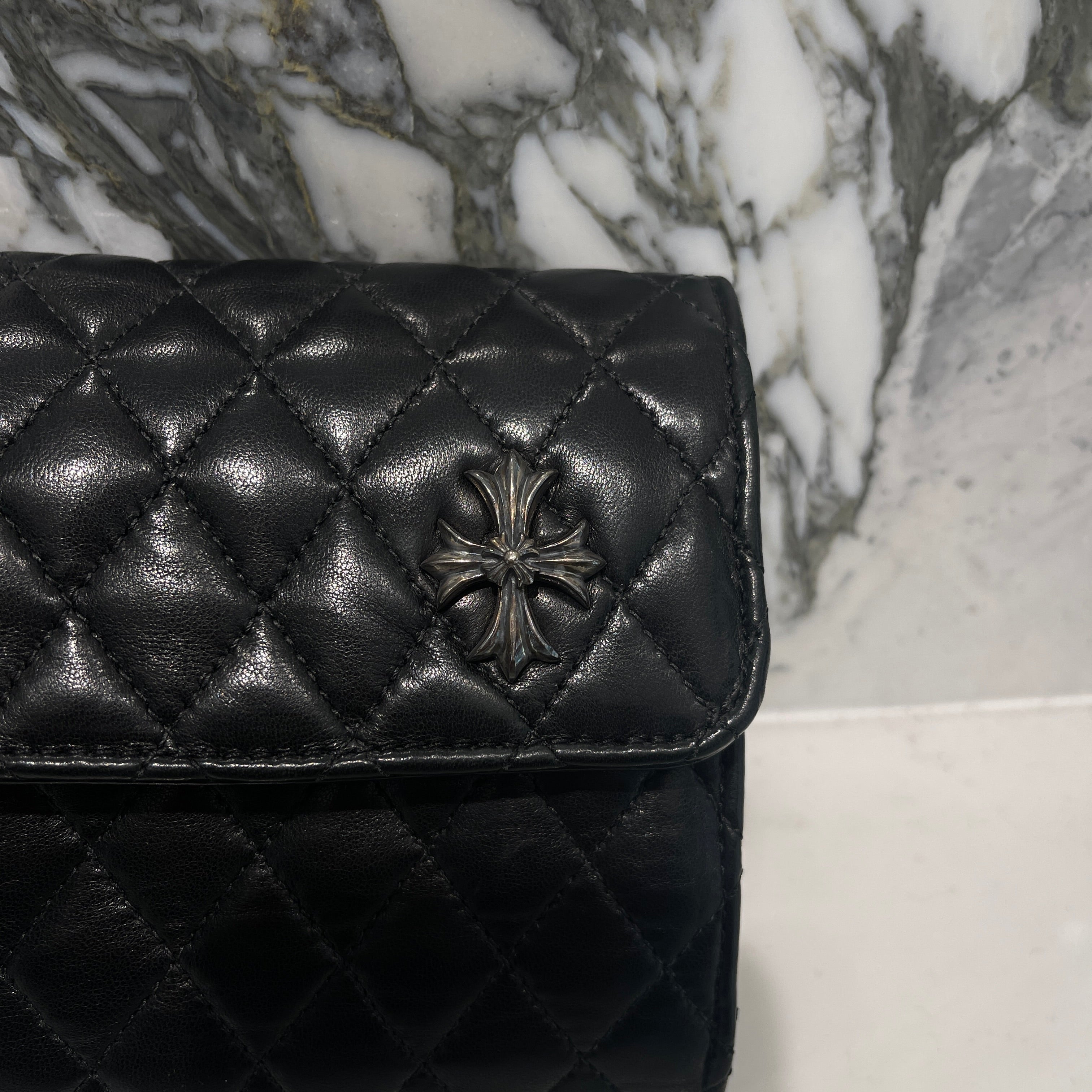 CHROME HEARTS Quilted Wave Cross Wallet クロムハーツ キルティング ウェーブ クロス ウォレット