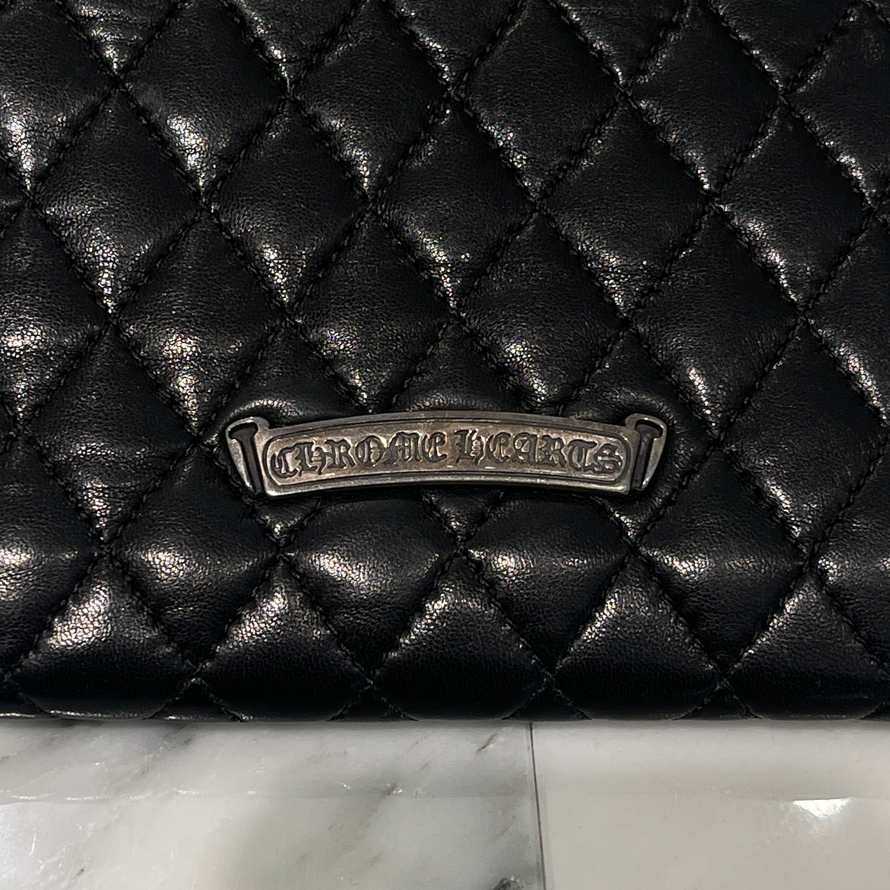 CHROME HEARTS Quilted Wave Cross Wallet クロムハーツ キルティング ウェーブ クロス ウォレット
