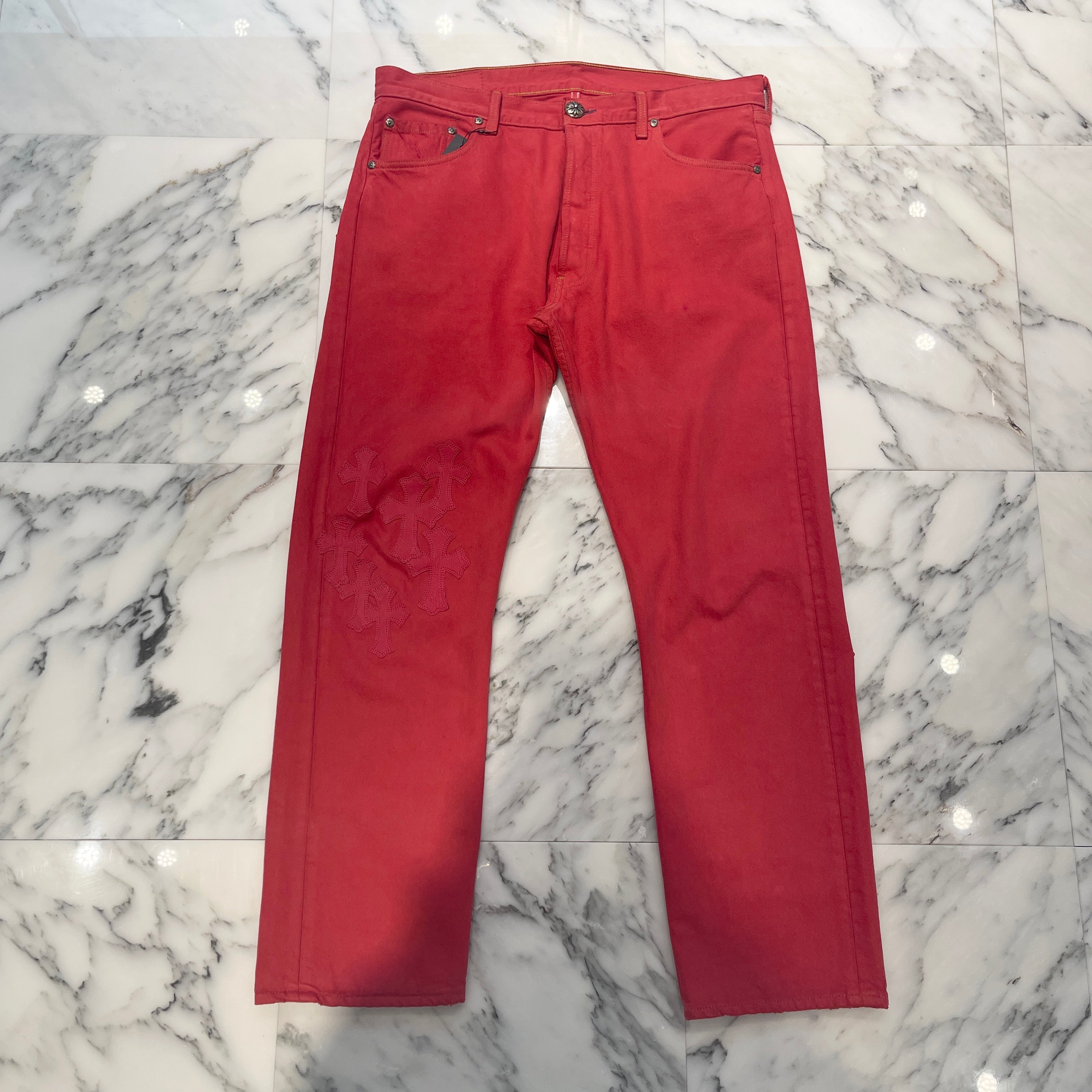 CHROME HEARTS × Levi's VNTG Cemetery Cross Leather Patch Denim Pants Size 34 クロムハーツ × リーバイス ヴィンテージ セメタリークロス レザーパッチ デニムパンツ サイズ34