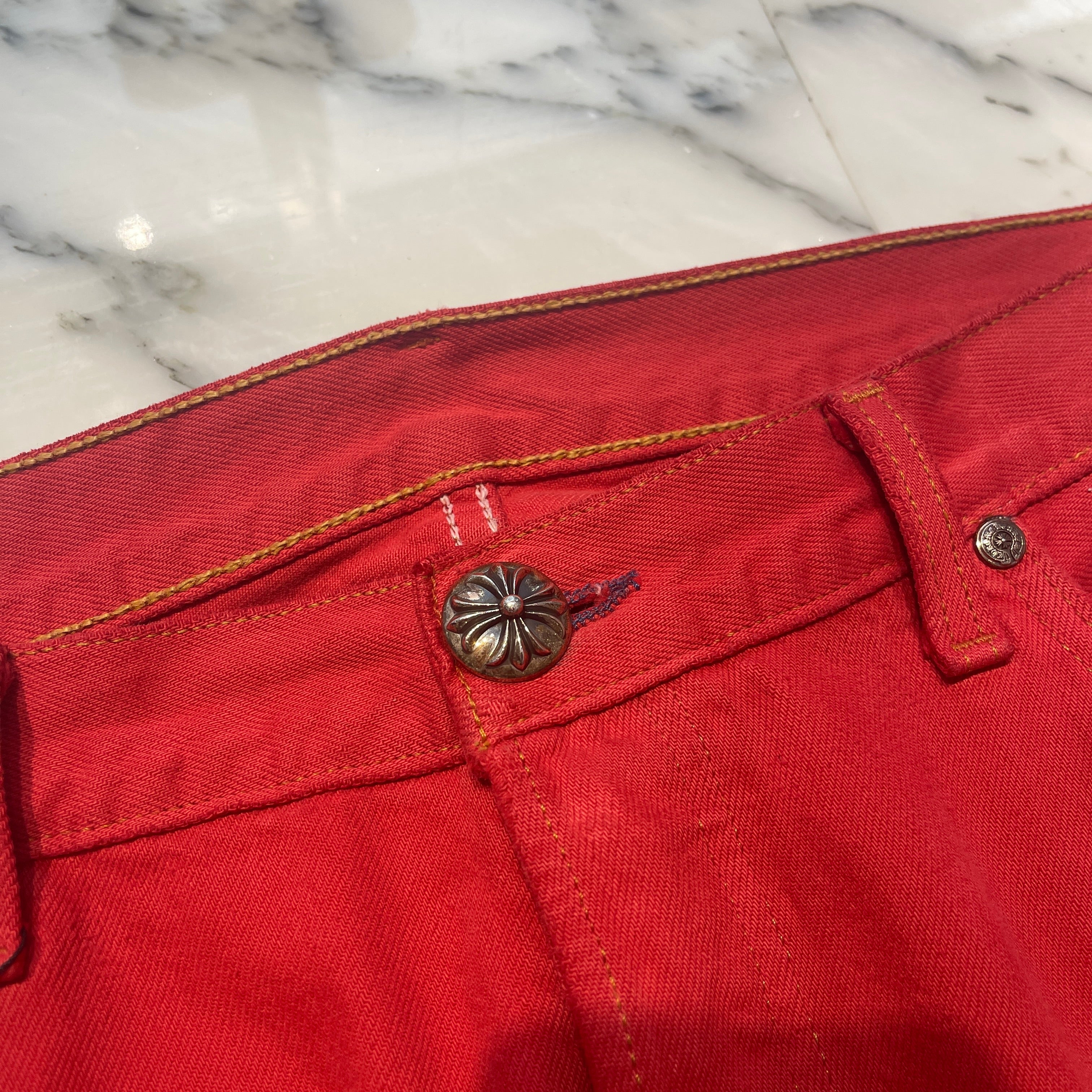 CHROME HEARTS × Levi's VNTG Cemetery Cross Leather Patch Denim Pants Size 34 クロムハーツ × リーバイス ヴィンテージ セメタリークロス レザーパッチ デニムパンツ サイズ34