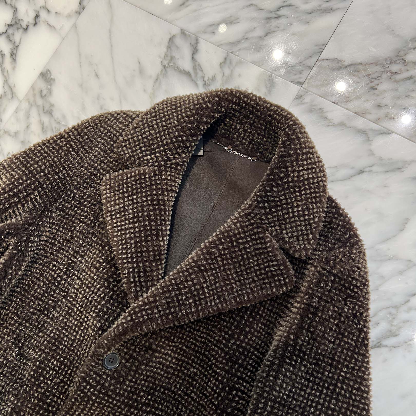 LOUIS VUITTON 3B Mouton Long Coat HDL60E Size 44 ルイヴィトン 3B ムートンロングコート サイズ44