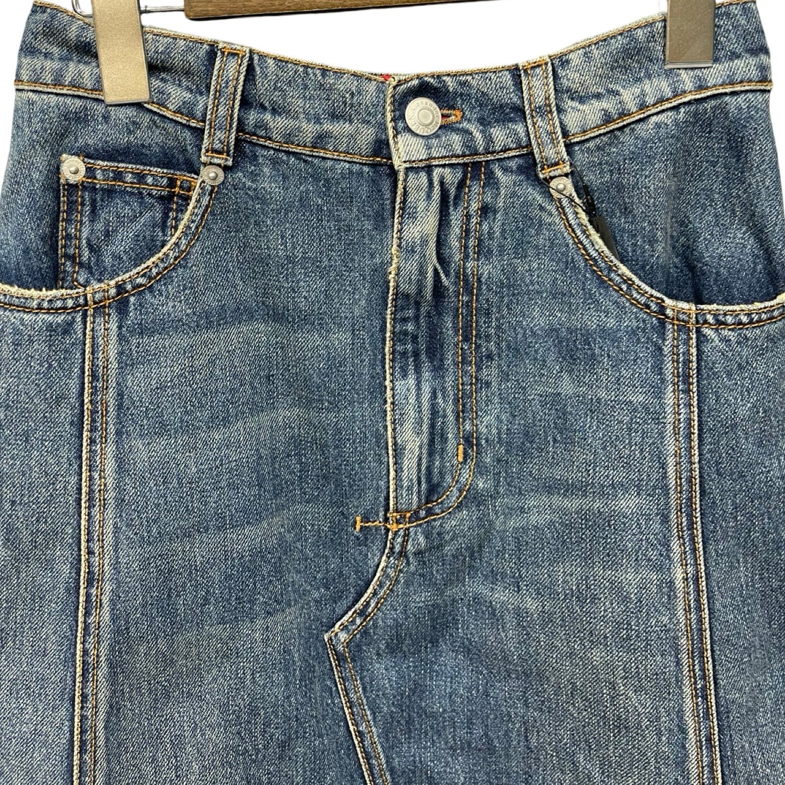 Alexander MacQUEEN 2022AW Slit Long Denim Skirt WG0 730231 Size 38