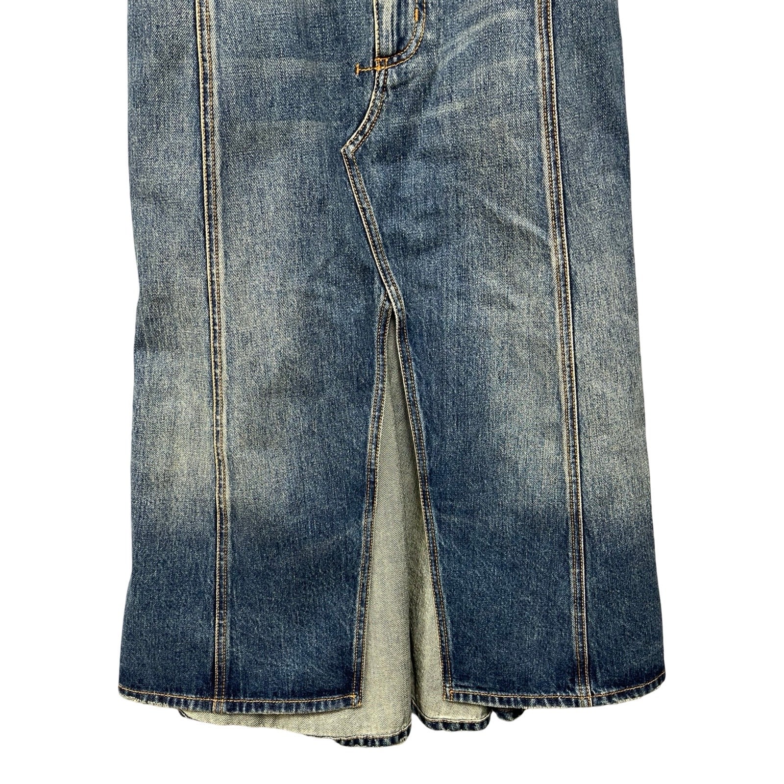 Alexander MacQUEEN 2022AW Slit Long Denim Skirt WG0 730231 Size 38