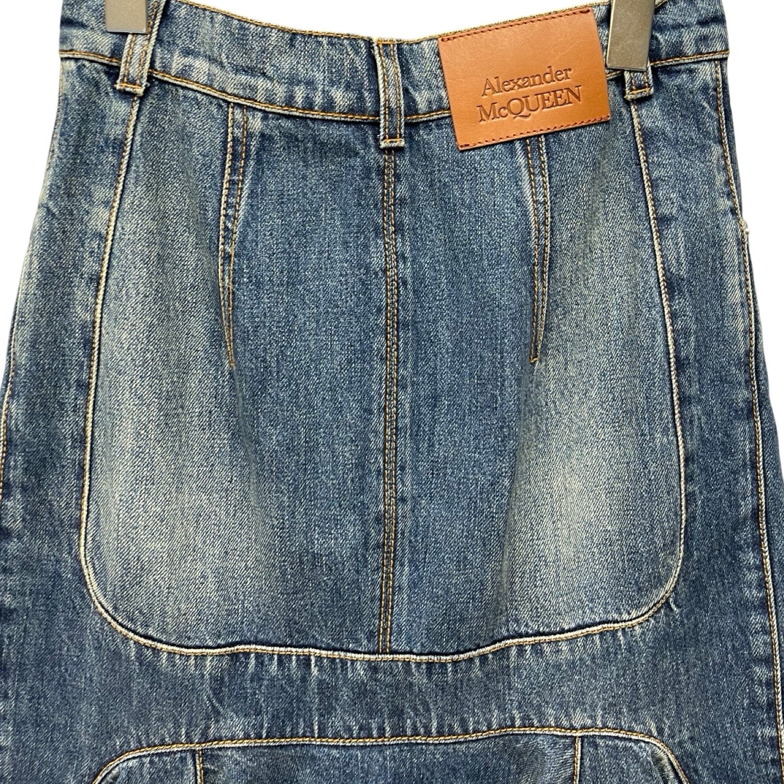 Alexander MacQUEEN 2022AW Slit Long Denim Skirt WG0 730231 Size 38