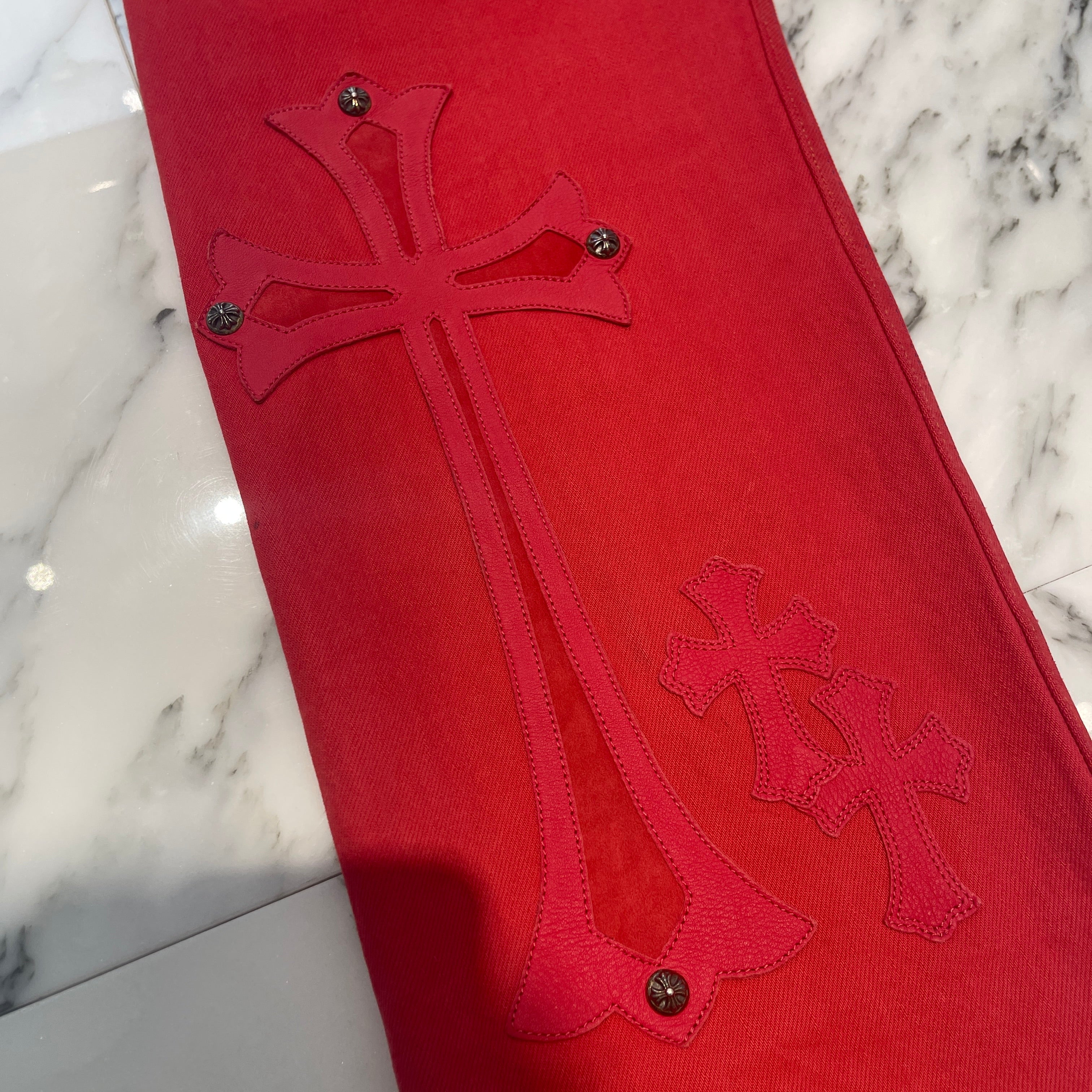 CHROME HEARTS × Levi's VNTG Cemetery Cross Leather Patch Denim Pants Size 34 クロムハーツ × リーバイス ヴィンテージ セメタリークロス レザーパッチ デニムパンツ サイズ34