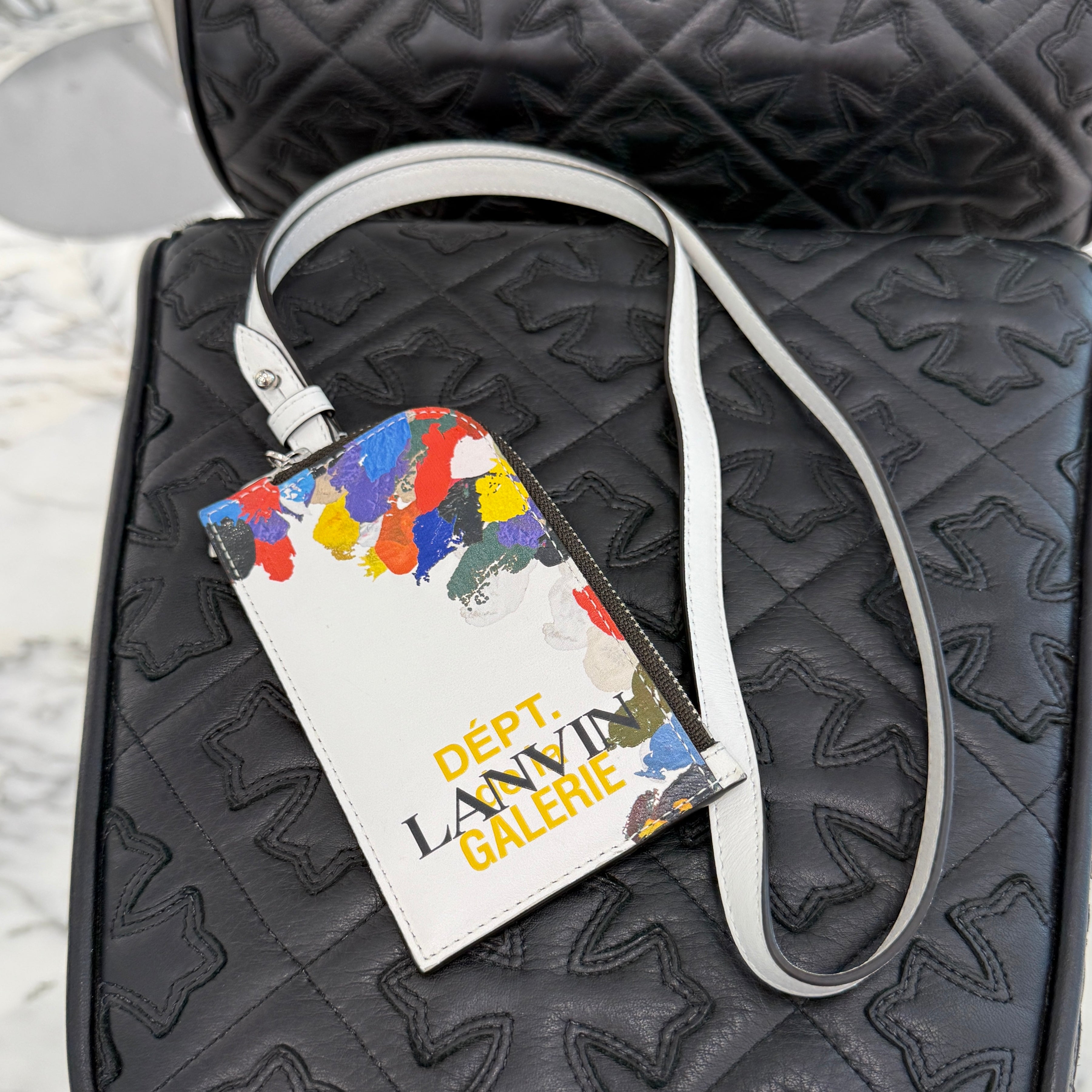 GALLERY DEPT. x LANVIN Printed Leather NECKLACE CARD HOLDER LM-SLWPN1-LFGD-E2100S1 ギャラリーデプト×ランバン プリントレザー ネックレス カードホルダー