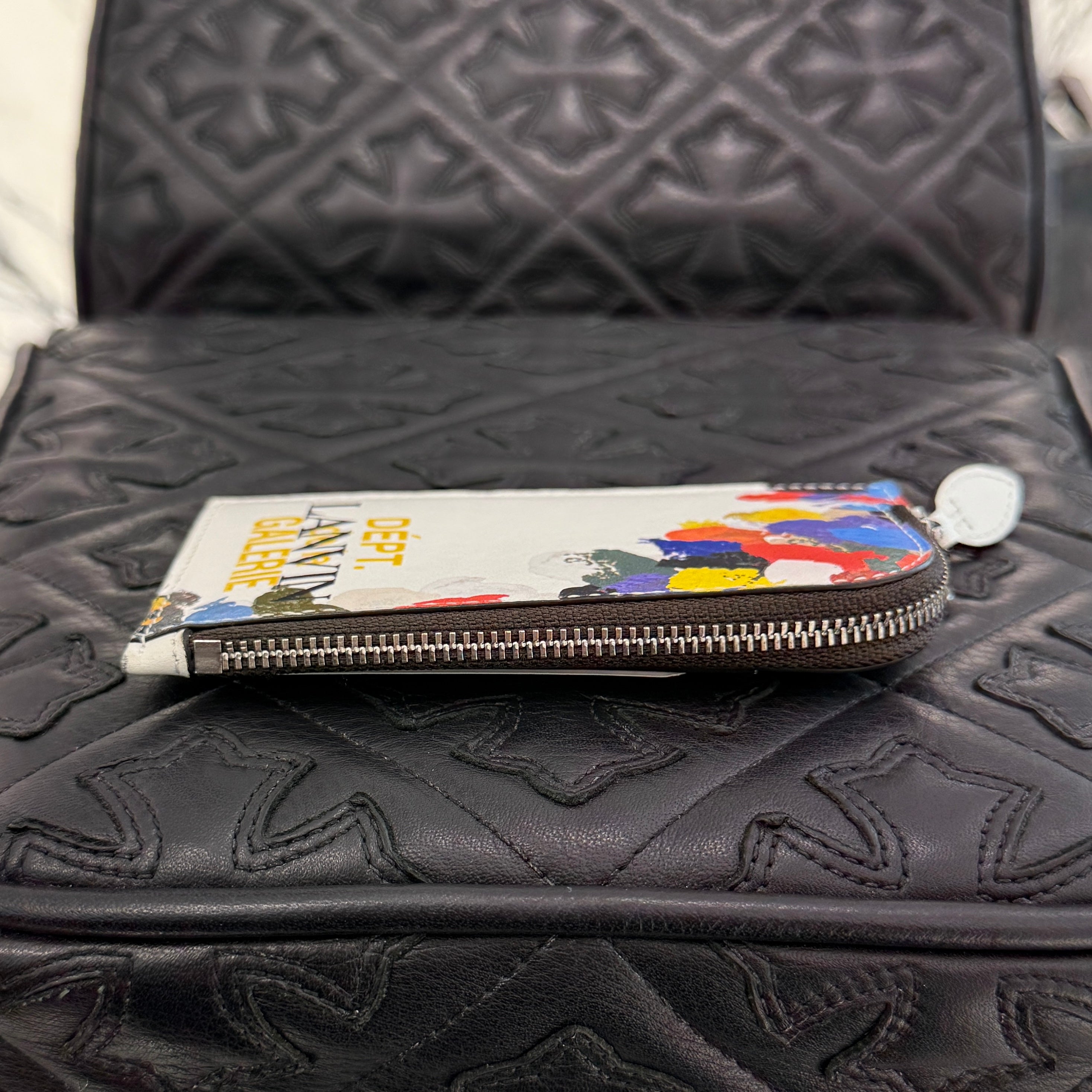 GALLERY DEPT. x LANVIN Printed Leather NECKLACE CARD HOLDER LM-SLWPN1-LFGD-E2100S1 ギャラリーデプト×ランバン プリントレザー ネックレス カードホルダー