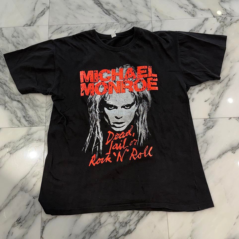 Vintage 80's Michael Monroe "Dead Jail or Rock n Roll" S/S Tee Size L 80's マイケル・モンロー "デッド・ジェイル オワ ロックンロール" Tシャツ サイズL