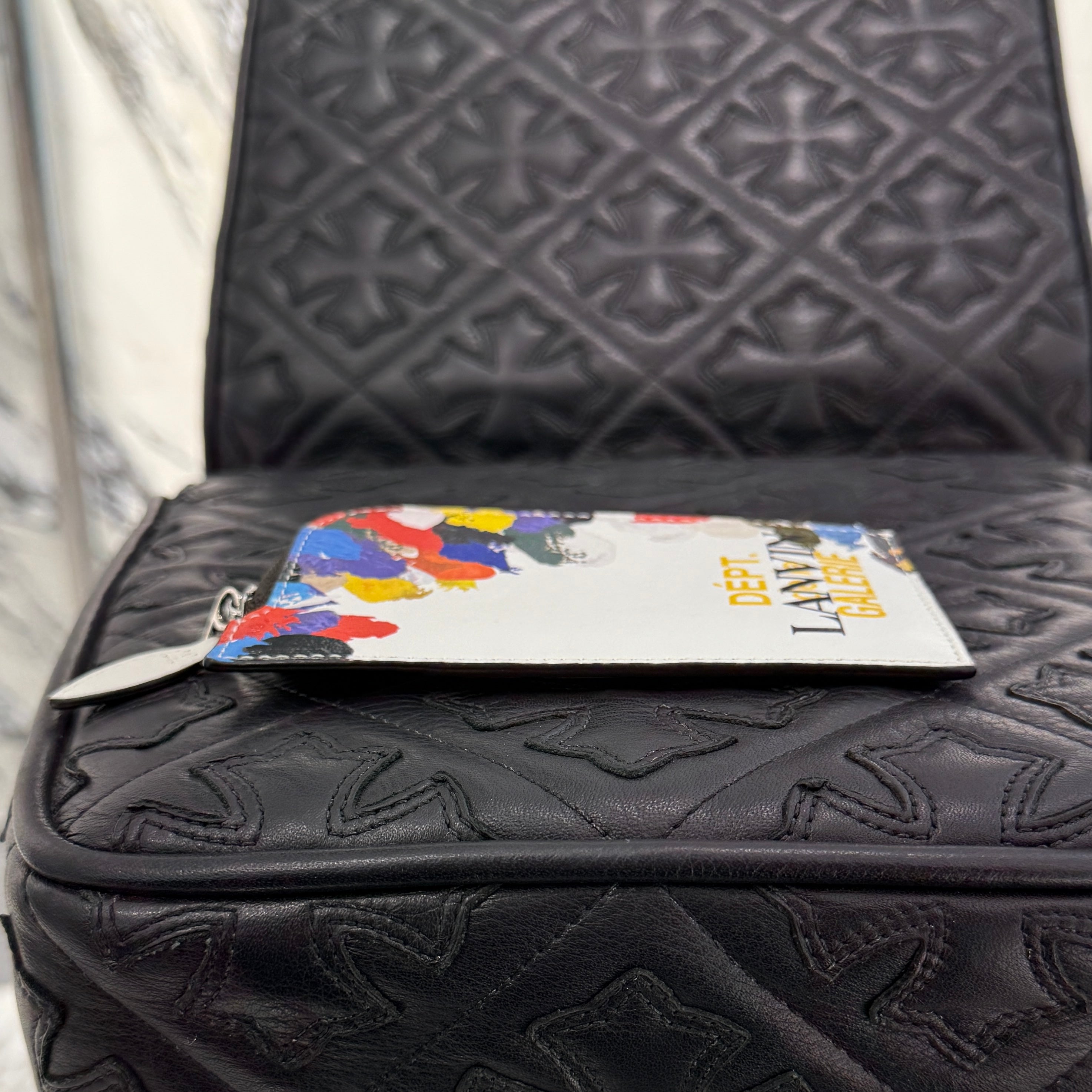 GALLERY DEPT. x LANVIN Printed Leather NECKLACE CARD HOLDER LM-SLWPN1-LFGD-E2100S1 ギャラリーデプト×ランバン プリントレザー ネックレス カードホルダー