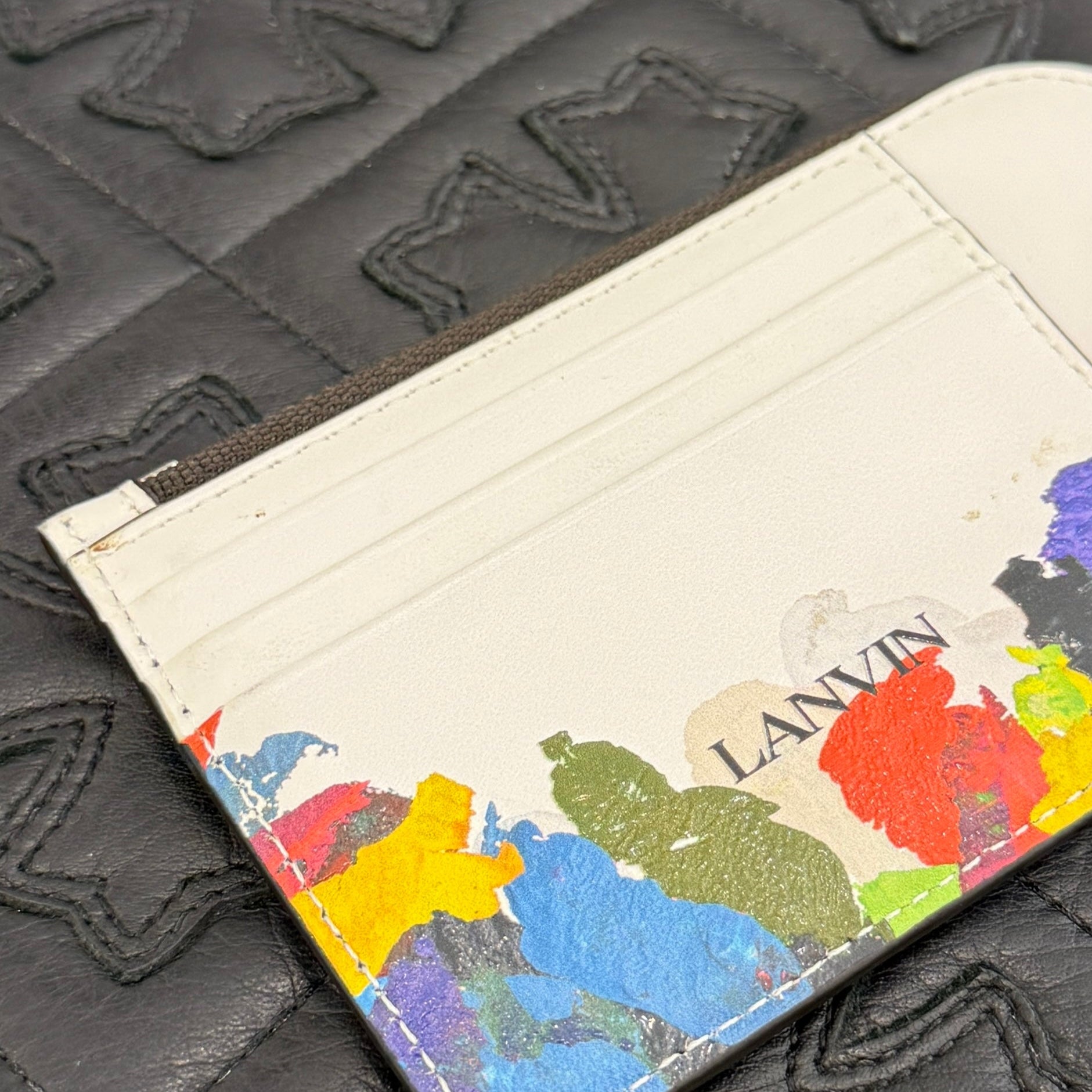 GALLERY DEPT. x LANVIN Printed Leather NECKLACE CARD HOLDER LM-SLWPN1-LFGD-E2100S1 ギャラリーデプト×ランバン プリントレザー ネックレス カードホルダー