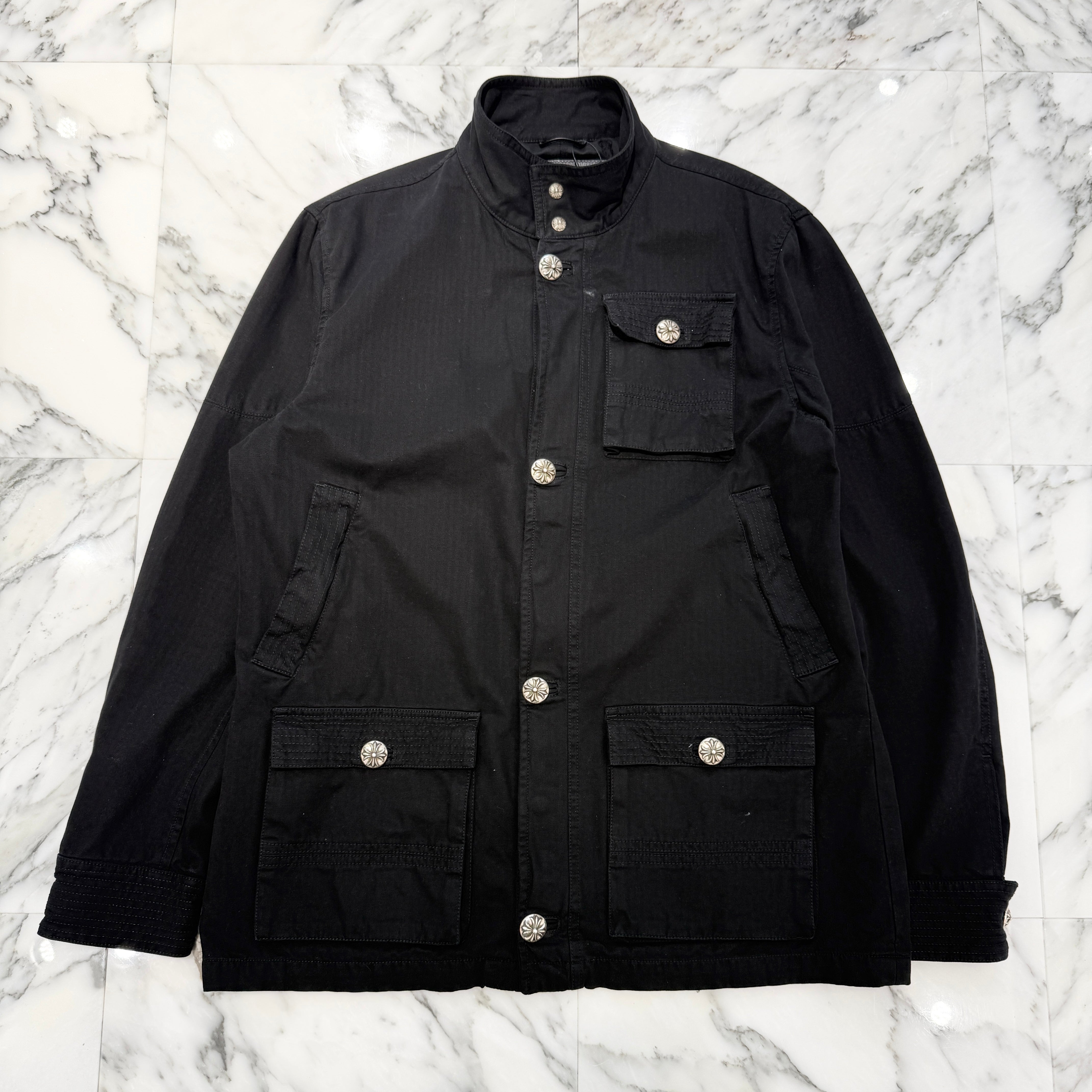 CHROME HEARTS CHERRY BOMB Cross Ball Military Jacket Size L クロムハーツ チェリーボム クロスボール ミリタリージャケット サイズL