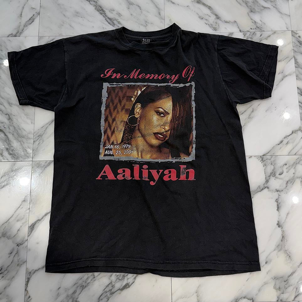 Vintage 00's Aaliyah Dana Haughton "Memorial Try Again" SAAD S/S Tee Size L 00's アリーヤ・ダナ・ホートン "メモリアルトライアゲイン" SAAD社製 Tシャツ サイズL