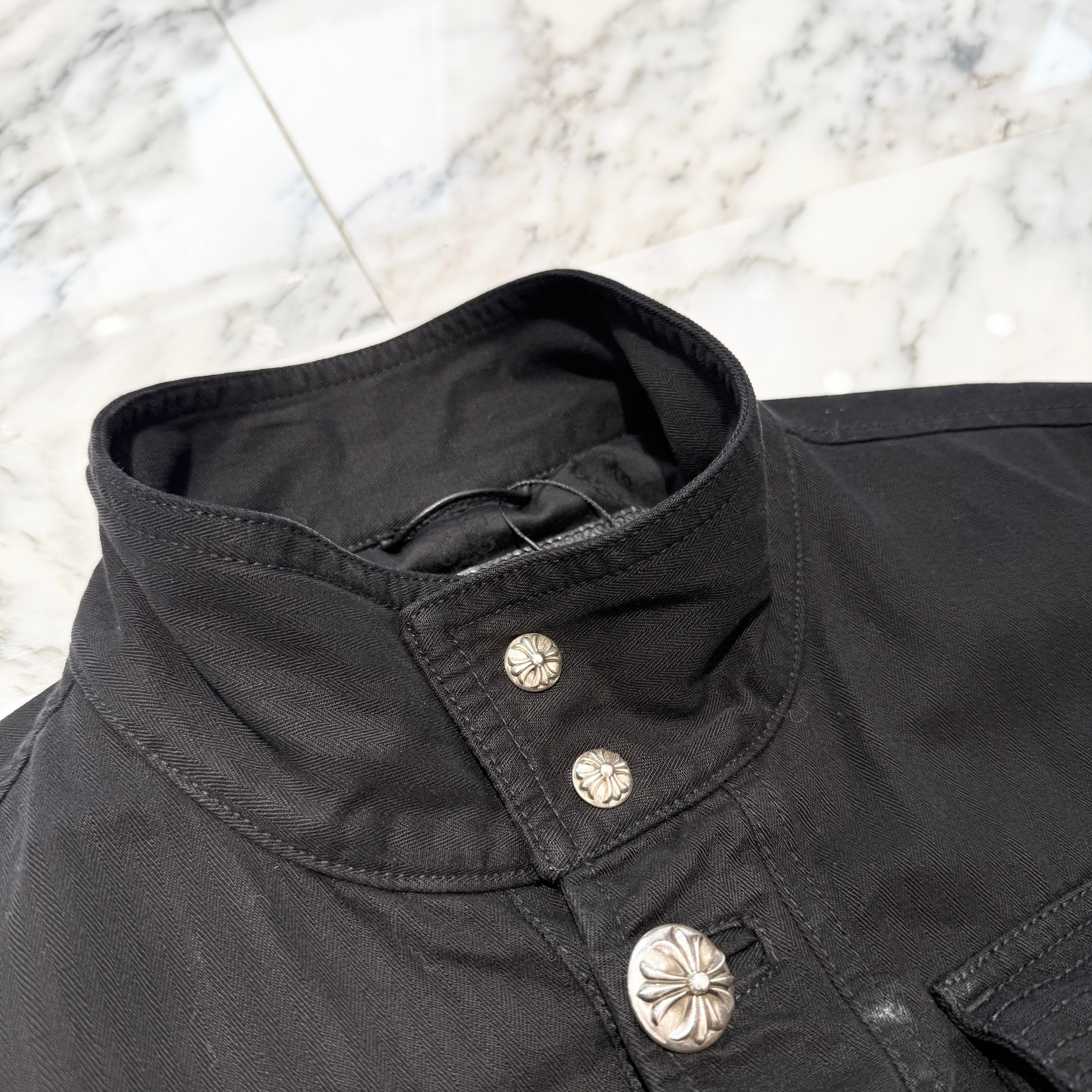 CHROME HEARTS CHERRY BOMB Cross Ball Military Jacket Size L クロムハーツ チェリーボム クロスボール ミリタリージャケット サイズL