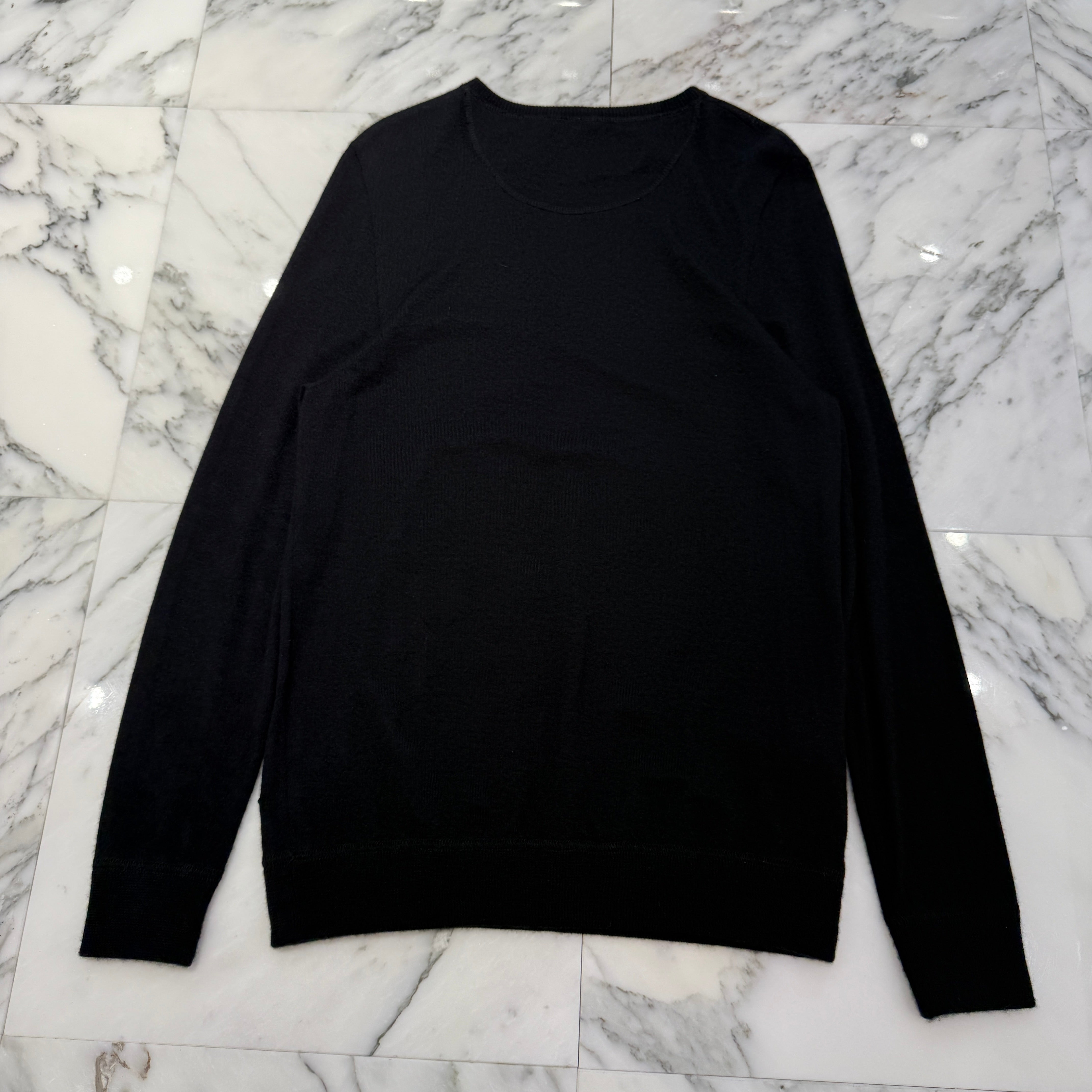 CHROME HEARTS Y NOT 1 Cross Leather Patch Cashmere Knit Sweater Size M クロムハーツ ワイノット 1クロスレザーパッチ カシミヤ ニットセーター サイズM