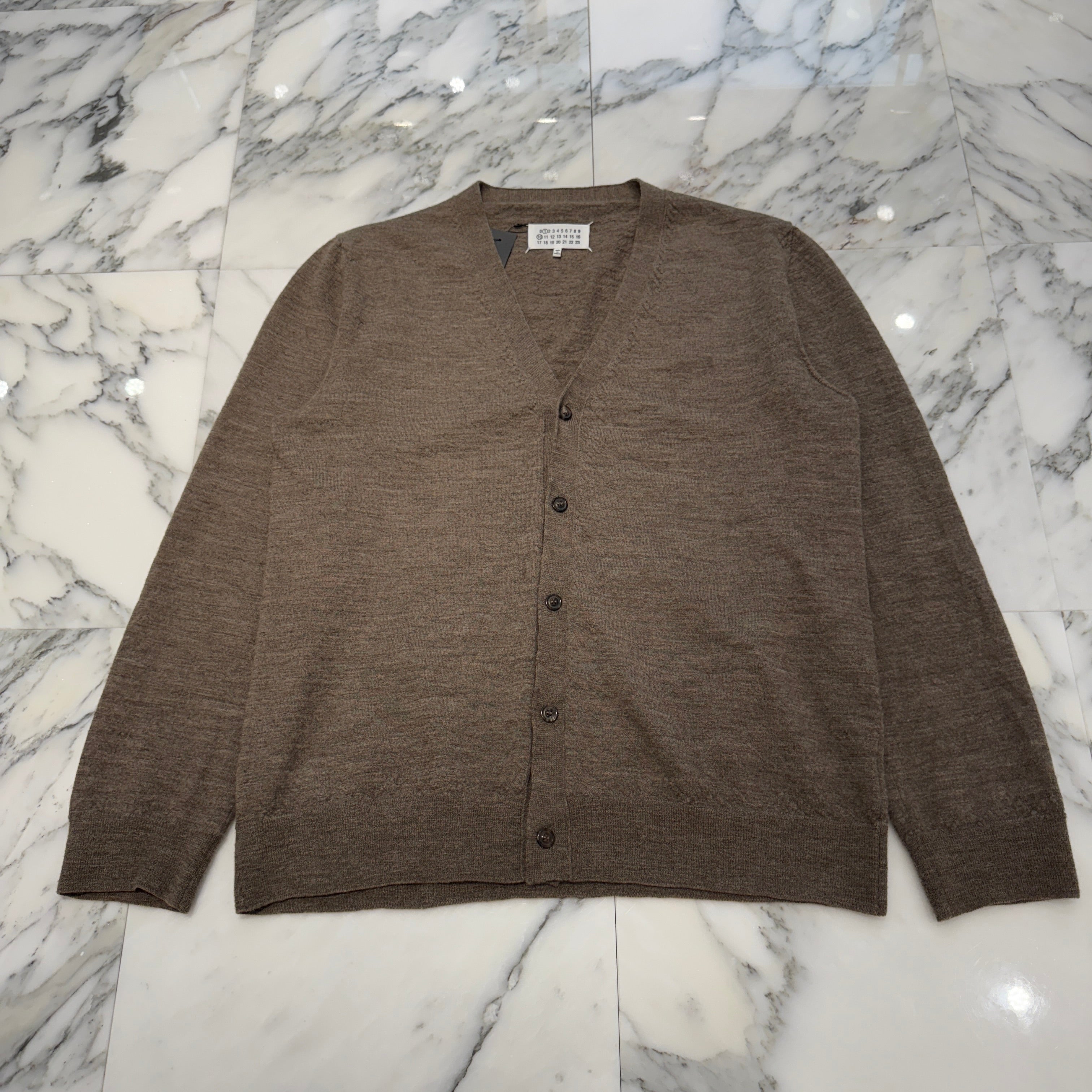 Maison Margiela 2024AW Elbow Patch Wool Knit Cardigan S50HP0012 M13062 Size XL メゾンマルジェラ エルボーパッチ ウールニット カーディガン サイズXL