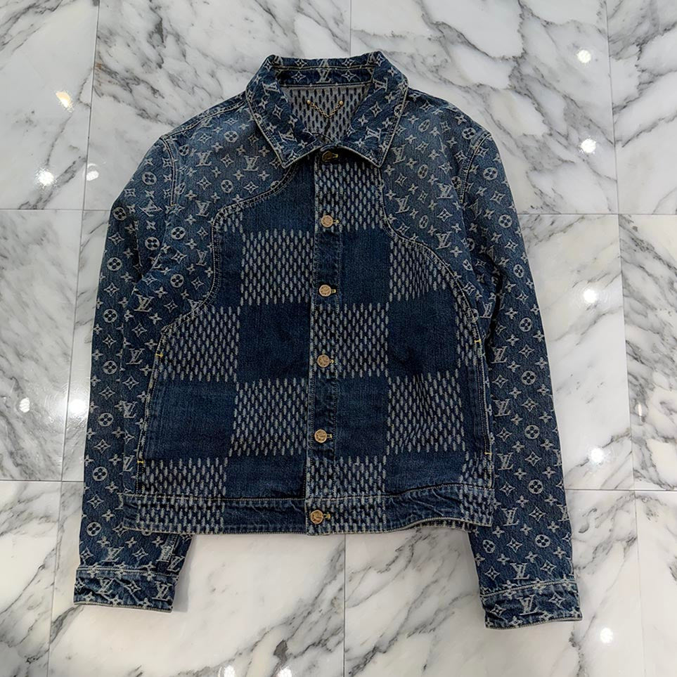 LOUIS VUITTON × NIGO 2020AW Giant Damier Waves Denim Jacket HJA10WUZC Size 56 ルイヴィトン × ニゴー ジャイアントダミエ ウェーブス デニムジャケット サイズ56