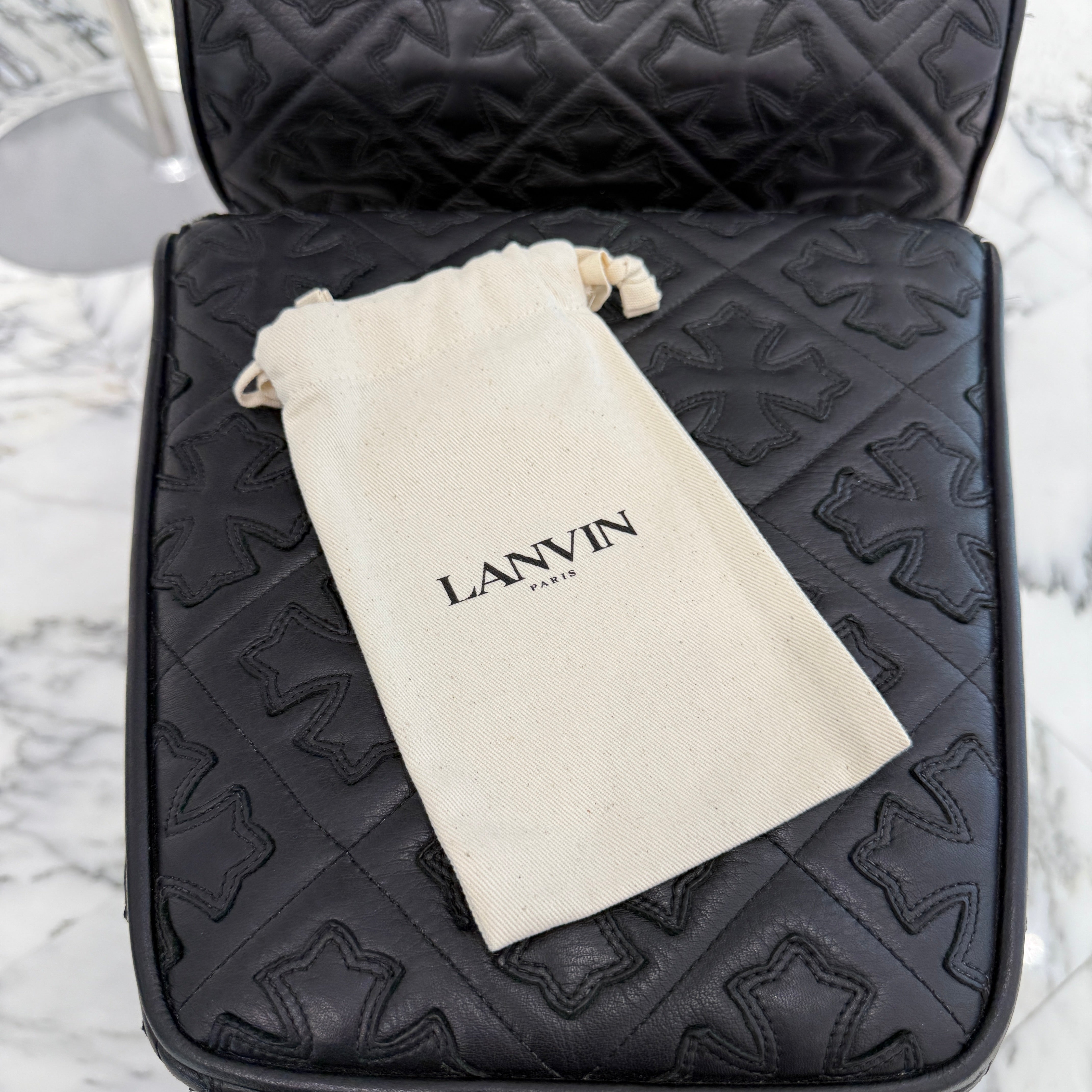 GALLERY DEPT. x LANVIN Printed Leather NECKLACE CARD HOLDER LM-SLWPN1-LFGD-E2100S1 ギャラリーデプト×ランバン プリントレザー ネックレス カードホルダー