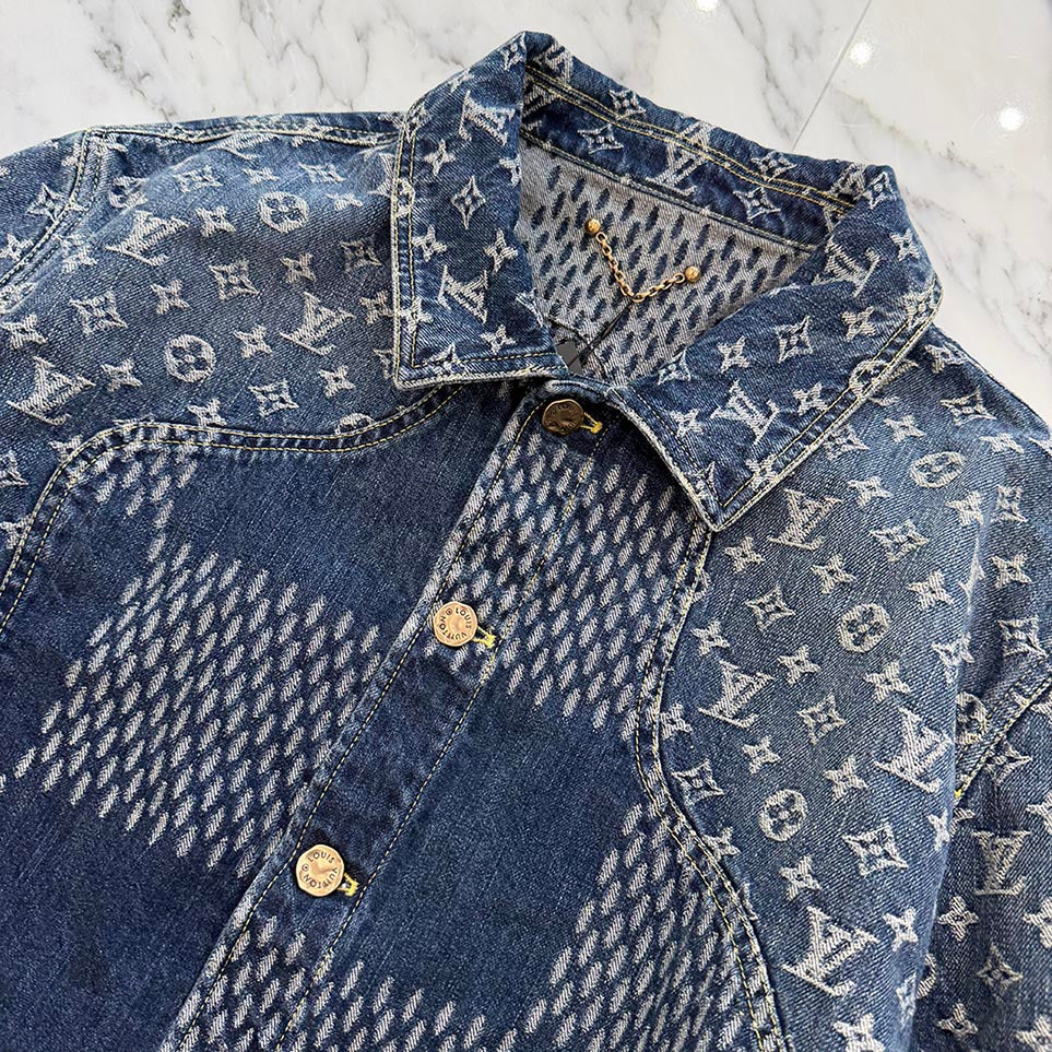 LOUIS VUITTON × NIGO 2020AW Giant Damier Waves Denim Jacket HJA10WUZC Size 56 ルイヴィトン × ニゴー ジャイアントダミエ ウェーブス デニムジャケット サイズ56