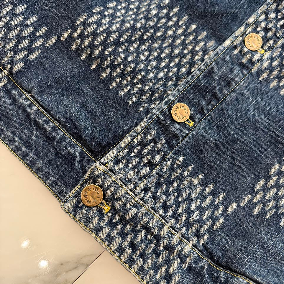 LOUIS VUITTON × NIGO 2020AW Giant Damier Waves Denim Jacket HJA10WUZC Size 56 ルイヴィトン × ニゴー ジャイアントダミエ ウェーブス デニムジャケット サイズ56