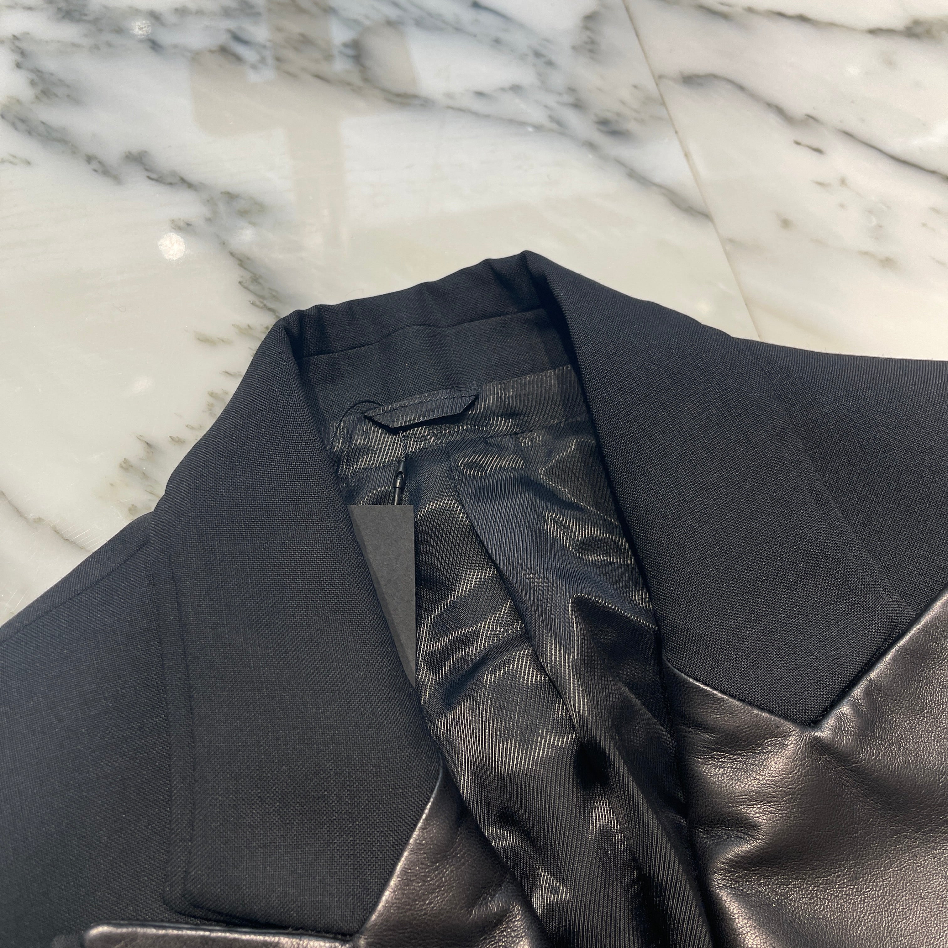 NEIL BARRETT Leather Lapel Tuxedo Jacket BGI82C C1107 Size 48 ニールバレット レザーラペル タキシードジャケット サイズ48