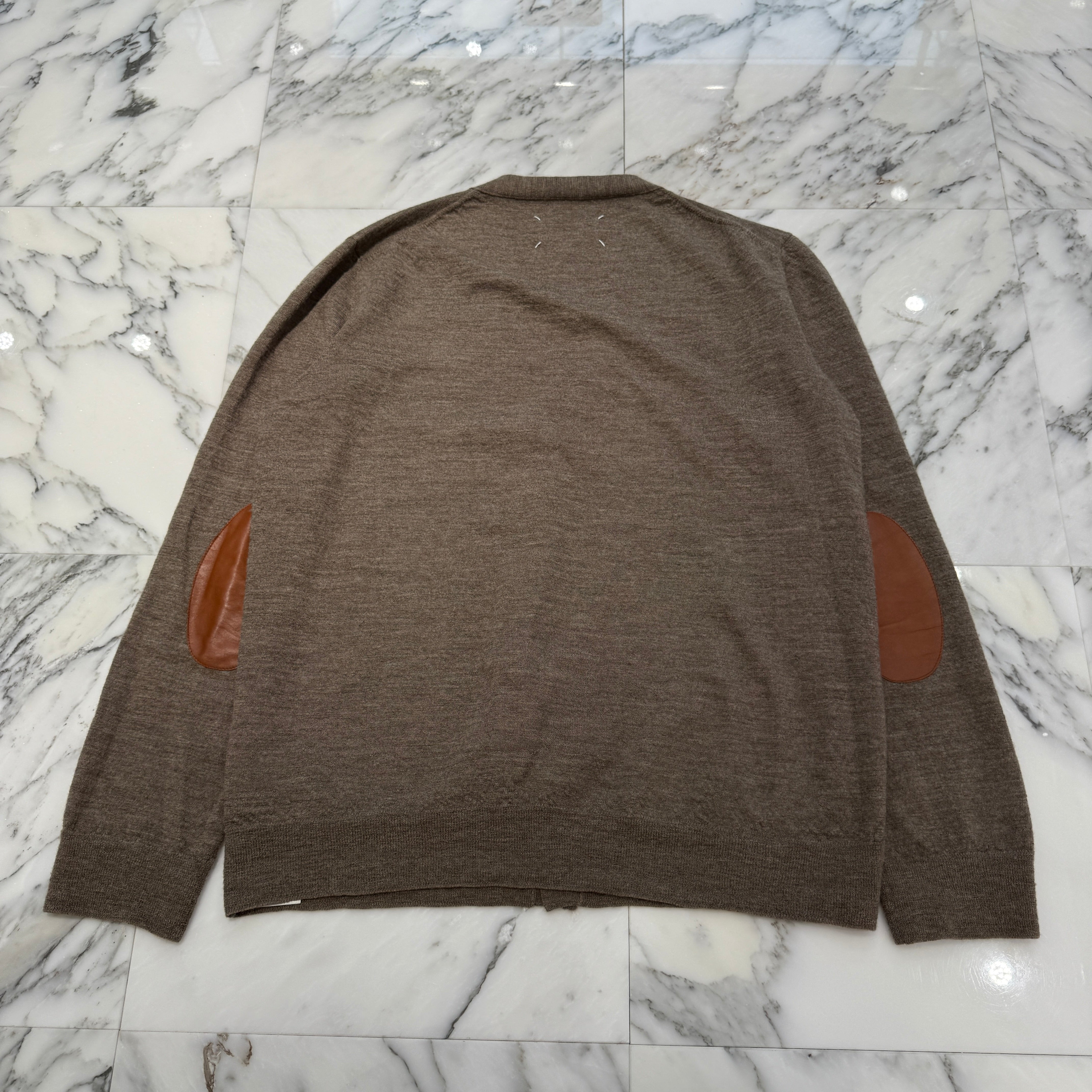 Maison Margiela 2024AW Elbow Patch Wool Knit Cardigan S50HP0012 M13062 Size XL メゾンマルジェラ エルボーパッチ ウールニット カーディガン サイズXL