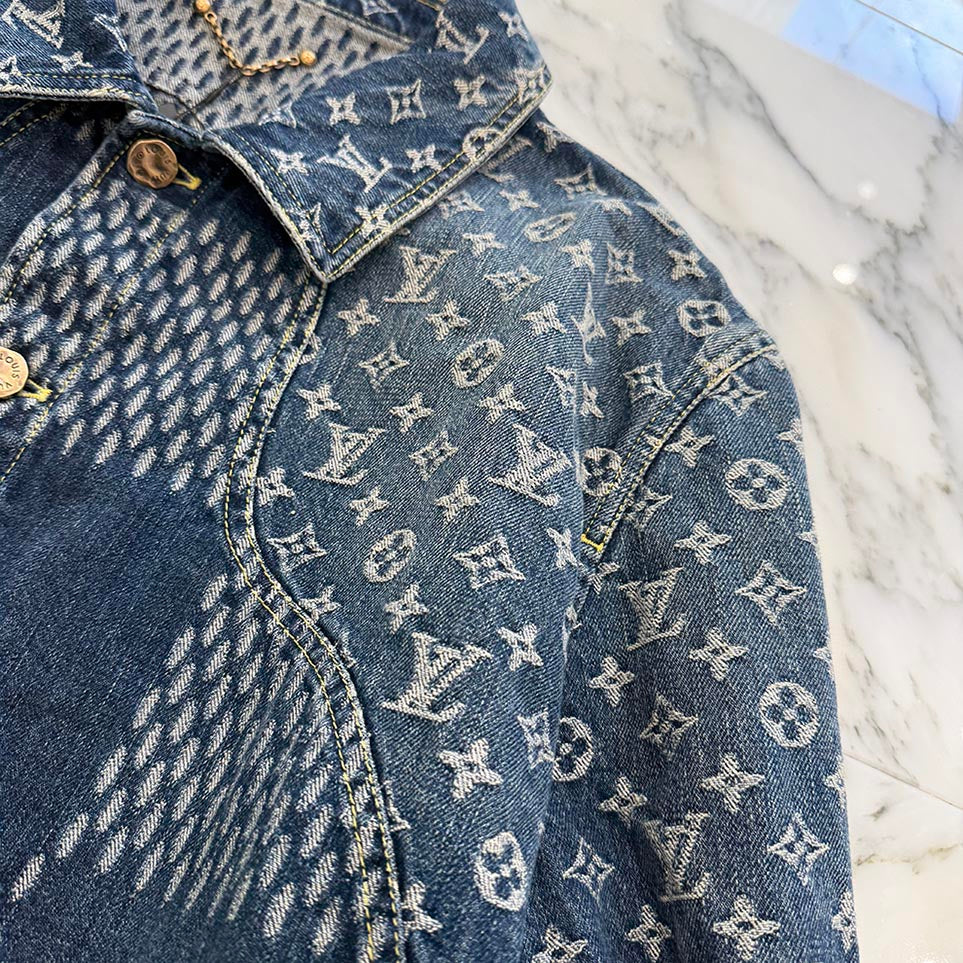 LOUIS VUITTON × NIGO 2020AW Giant Damier Waves Denim Jacket HJA10WUZC Size 56 ルイヴィトン × ニゴー ジャイアントダミエ ウェーブス デニムジャケット サイズ56