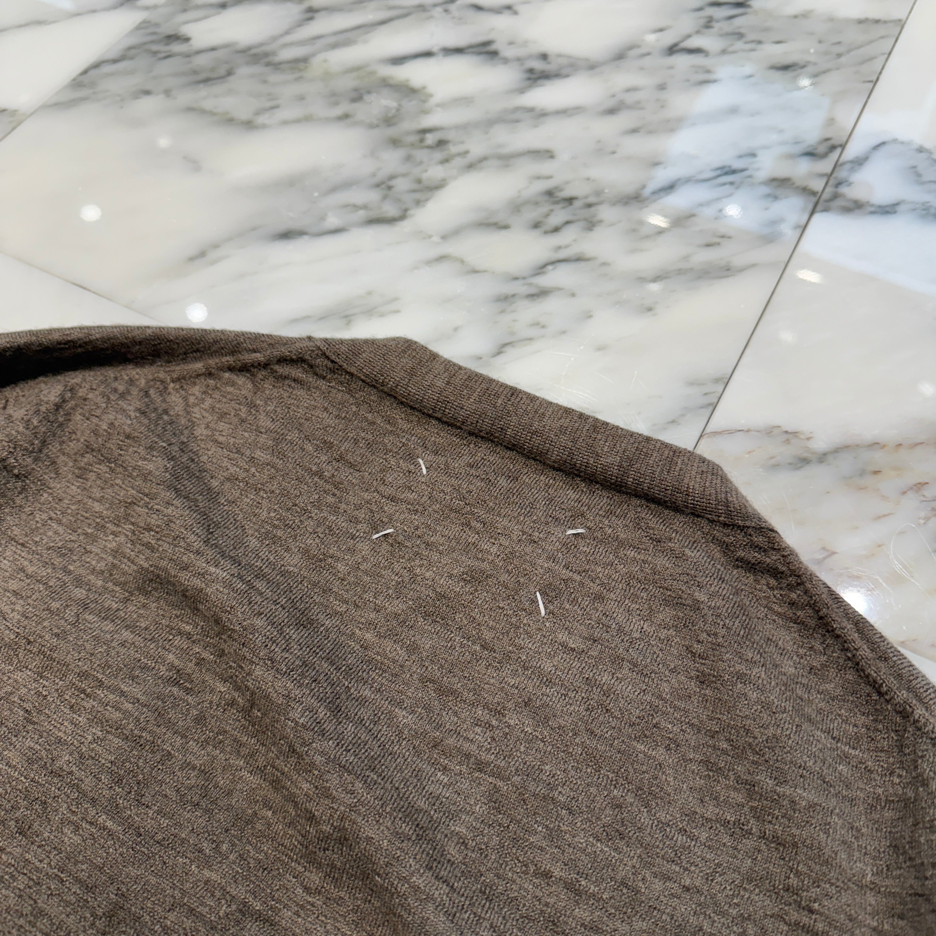 Maison Margiela 2024AW Elbow Patch Wool Knit Cardigan S50HP0012 M13062 Size XL メゾンマルジェラ エルボーパッチ ウールニット カーディガン サイズXL