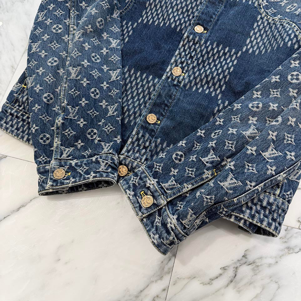 LOUIS VUITTON × NIGO 2020AW Giant Damier Waves Denim Jacket HJA10WUZC Size 56 ルイヴィトン × ニゴー ジャイアントダミエ ウェーブス デニムジャケット サイズ56