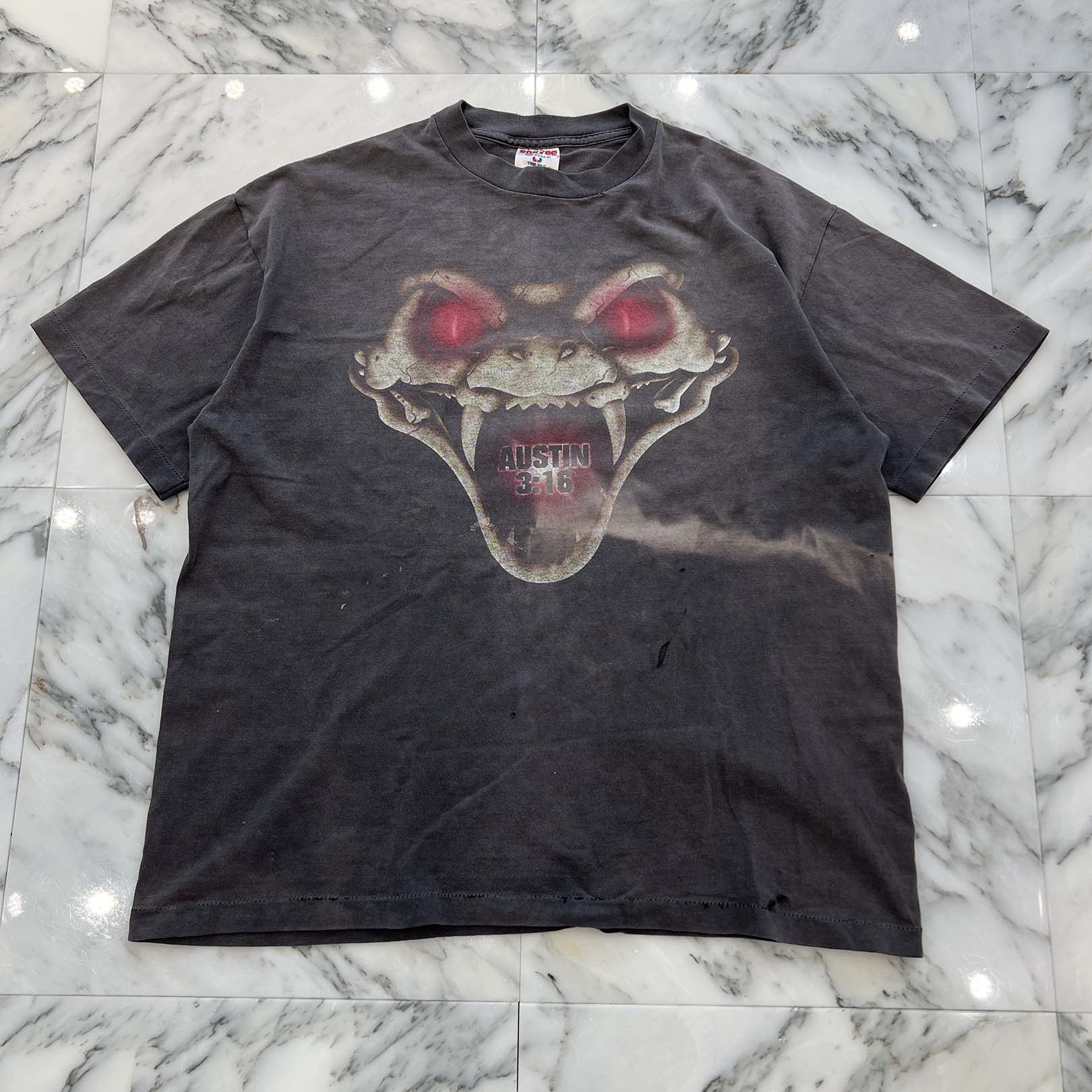 Vintage 90's WWF Stone Cold Steve Austin "Don't Trust Anybody" SOFTEE S/S Tee Size XL 90's WWF ストーン コールド スティーブ オースティン "ドン・トラスト・エニバディ" SOFTEE社製 Tシャツ サイズXL