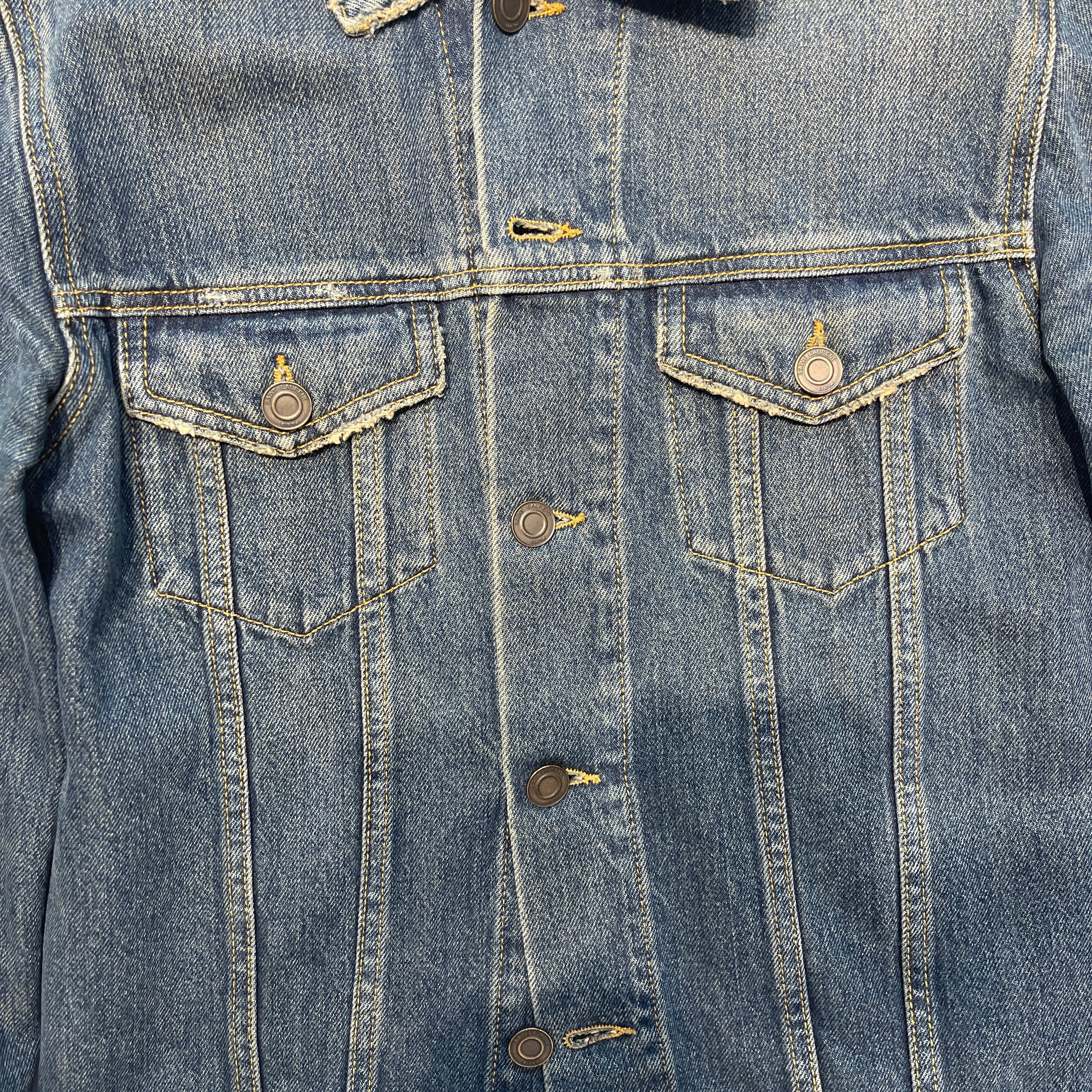 SAINT LAURENT PARIS 2015SS Vintage Denim Jacket 377890 Y875H Size