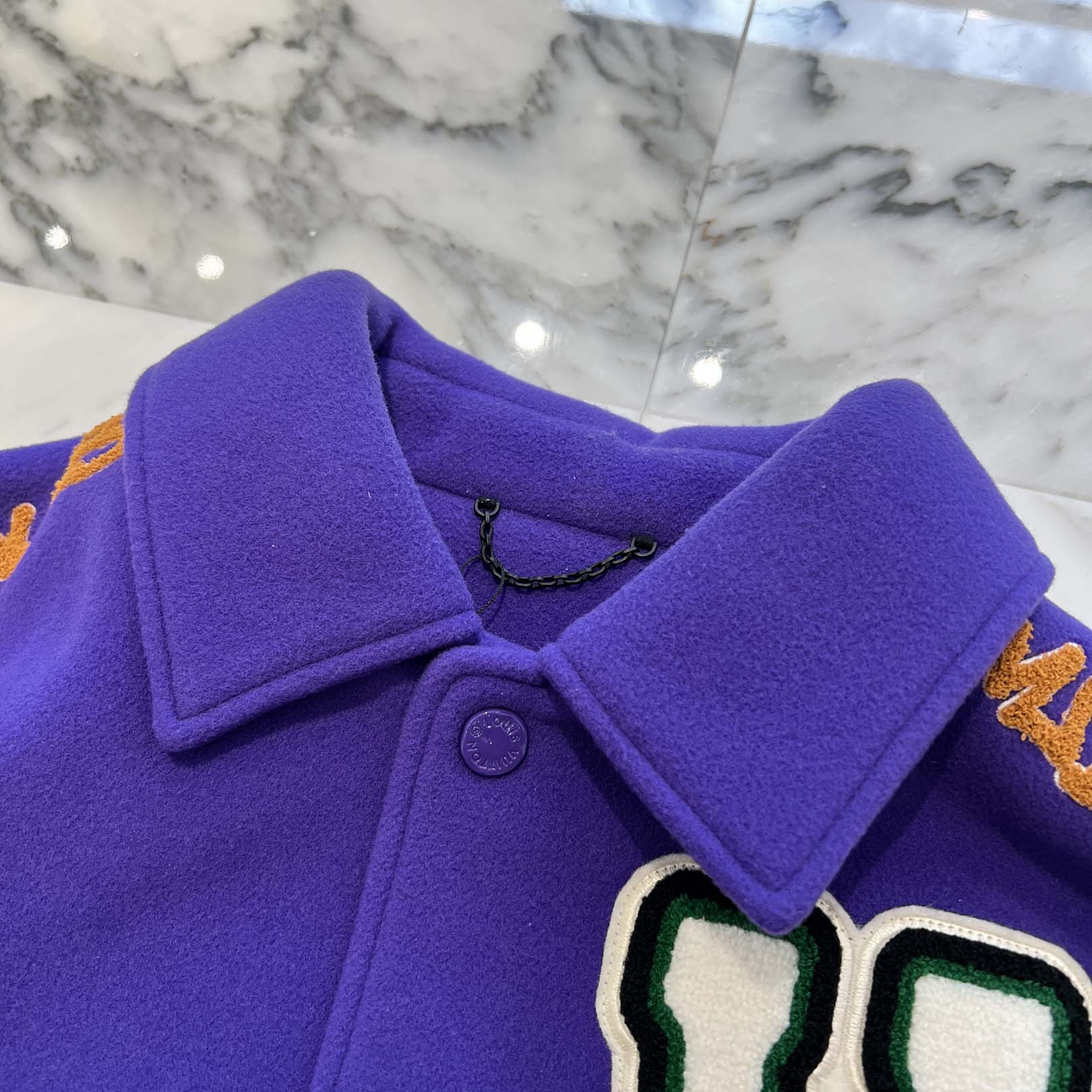 LOUIS VUITTON 2022AW Multi Patch Varsity Leather Jacket 1AAGHZ Size 50 ルイヴィトン マルチパッチバーシティレザージャケット サイズ50