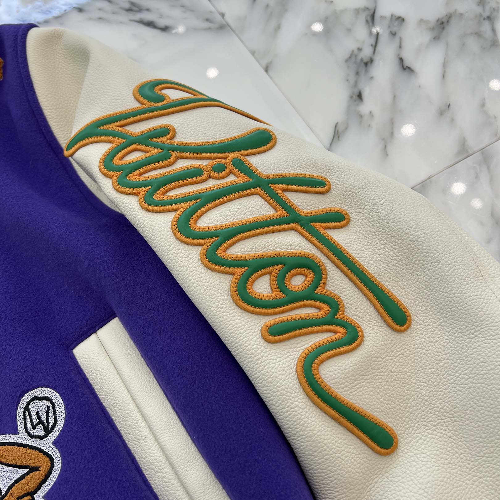 LOUIS VUITTON 2022AW Multi Patch Varsity Leather Jacket 1AAGHZ Size 50 ルイヴィトン マルチパッチバーシティレザージャケット サイズ50