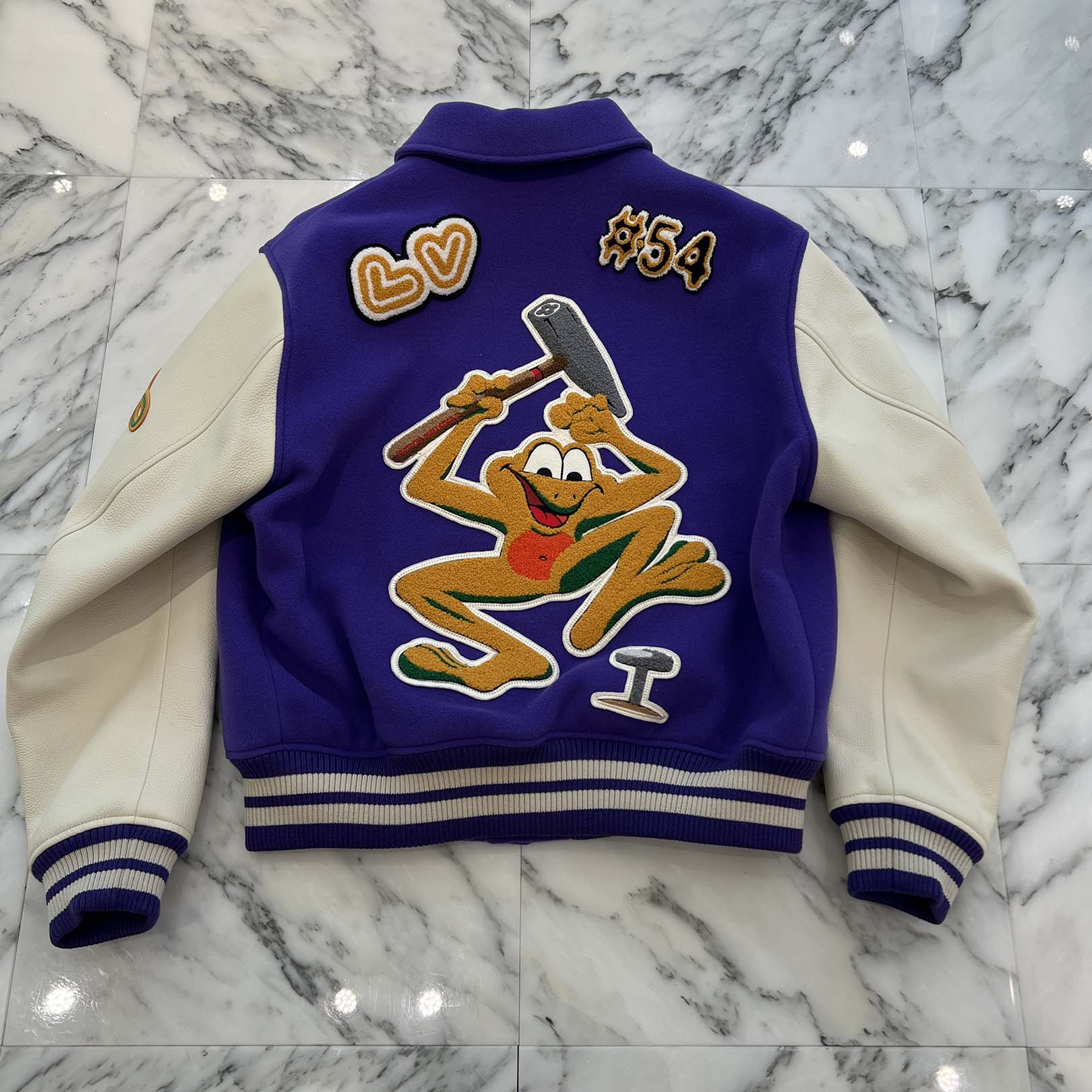 LOUIS VUITTON 2022AW Multi Patch Varsity Leather Jacket 1AAGHZ Size 50 ルイヴィトン マルチパッチバーシティレザージャケット サイズ50